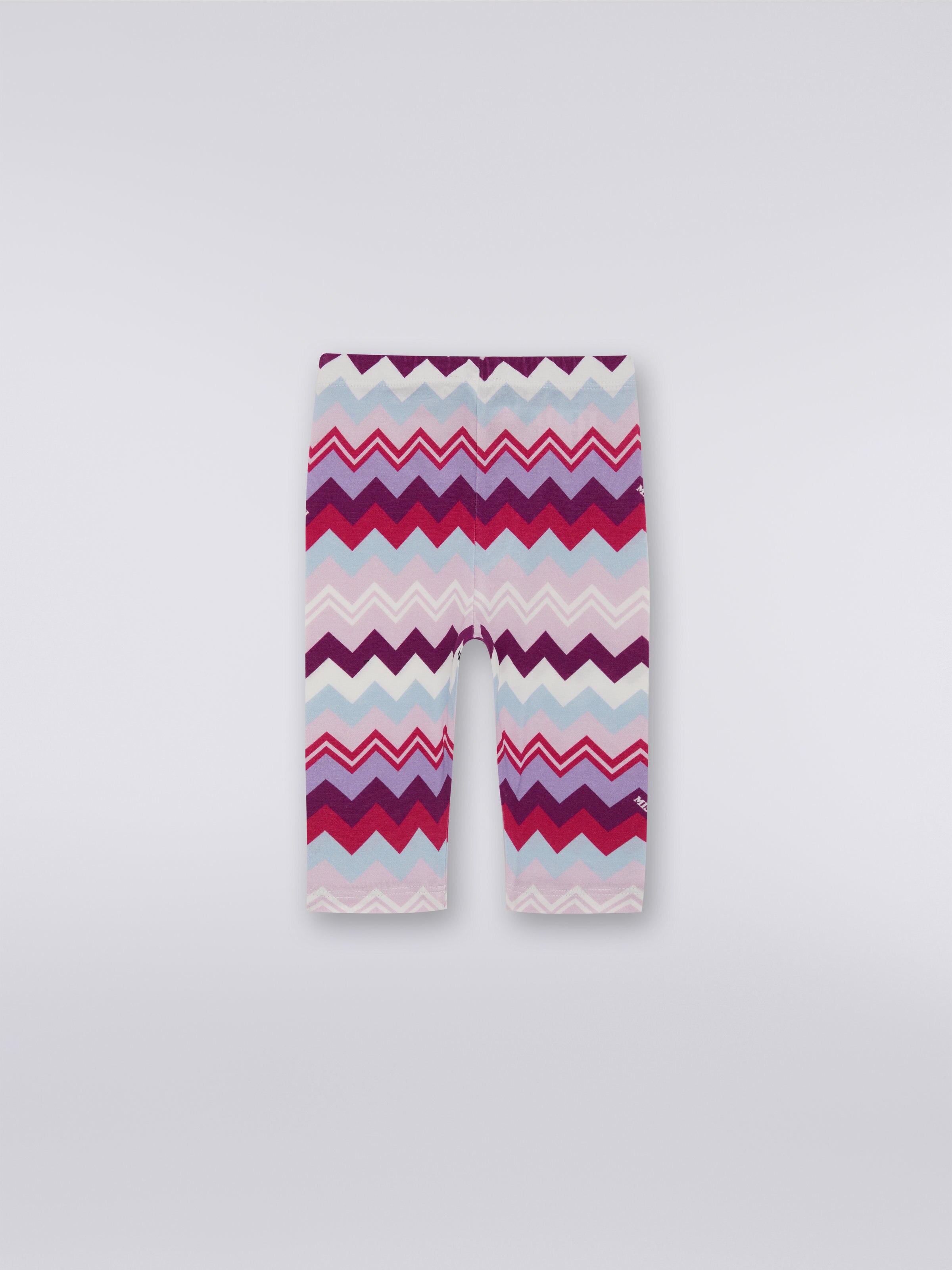 Zigzag cotton blend leggings, Multicoloured  - 1