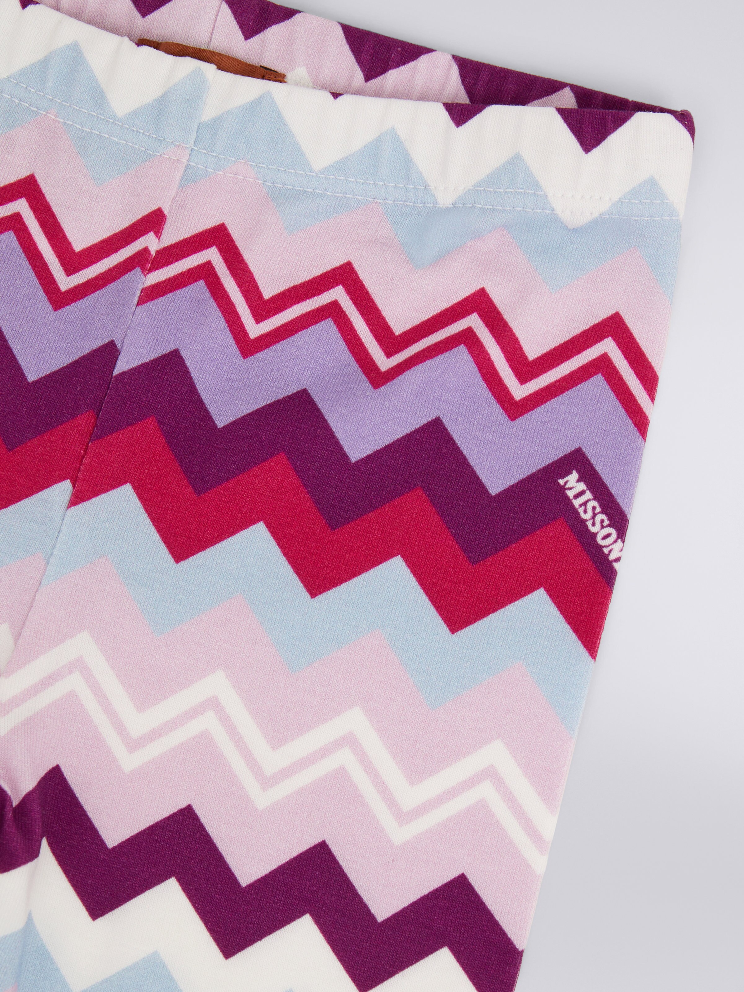 Zigzag cotton blend leggings, Multicoloured  - 2