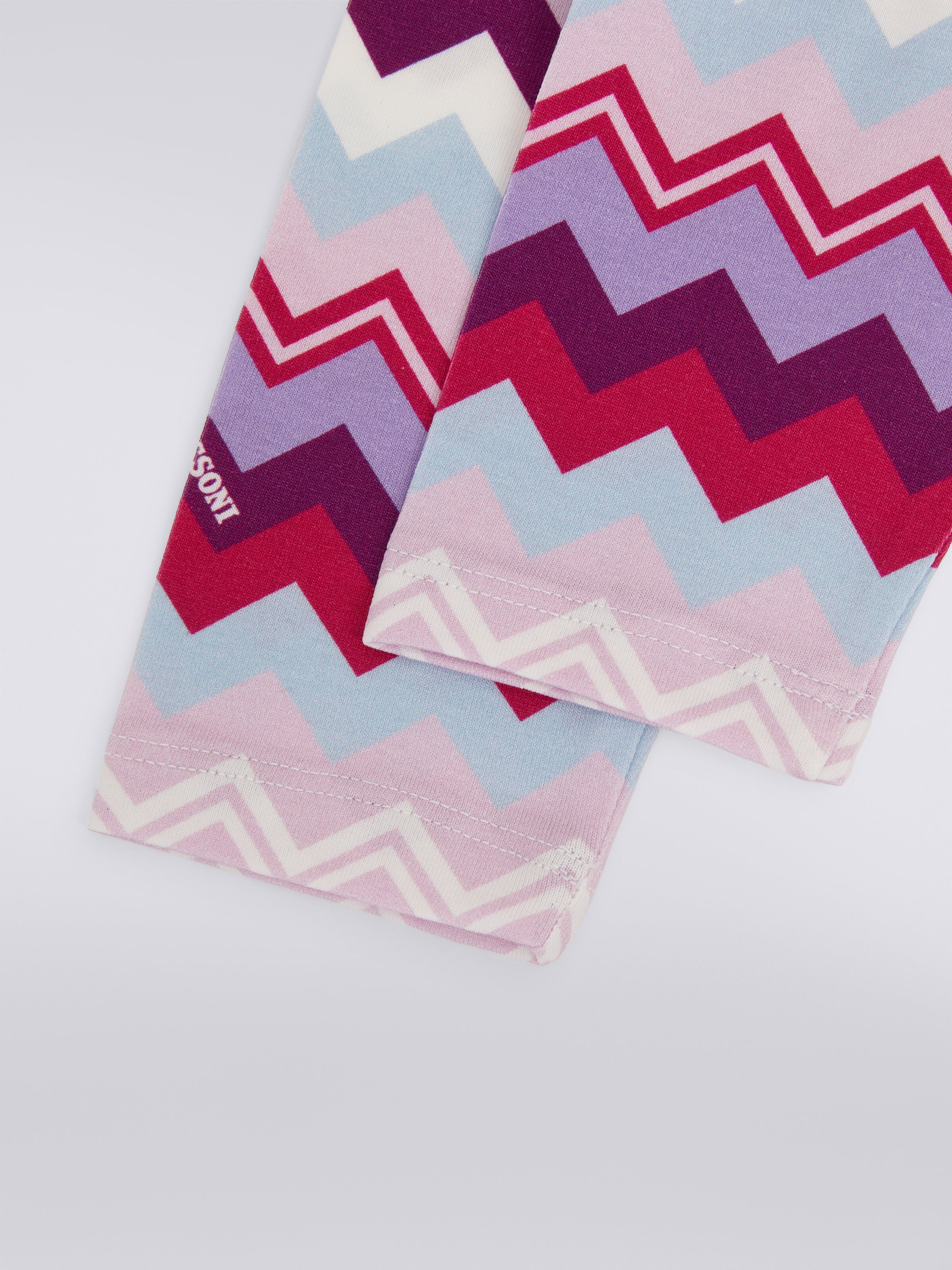 Zigzag cotton blend leggings, Multicoloured  - 3
