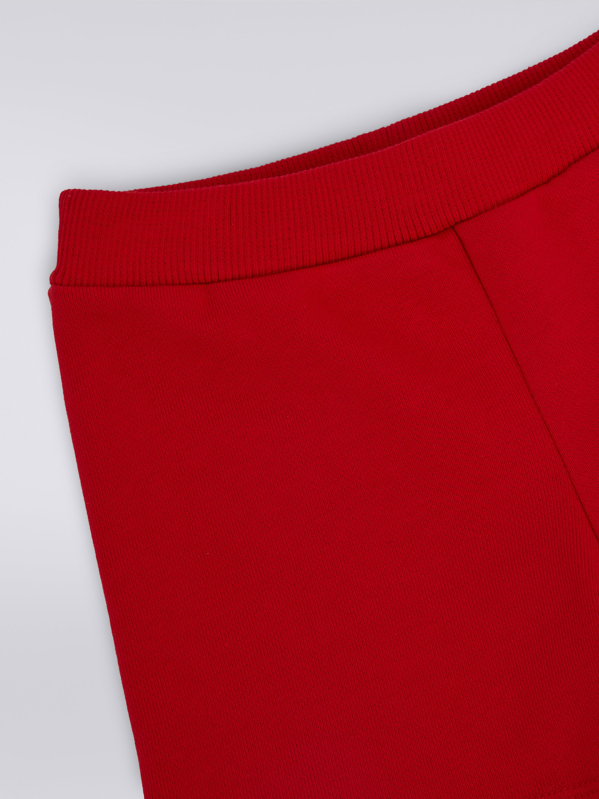 Cotton shorts with logo, Red  - 2