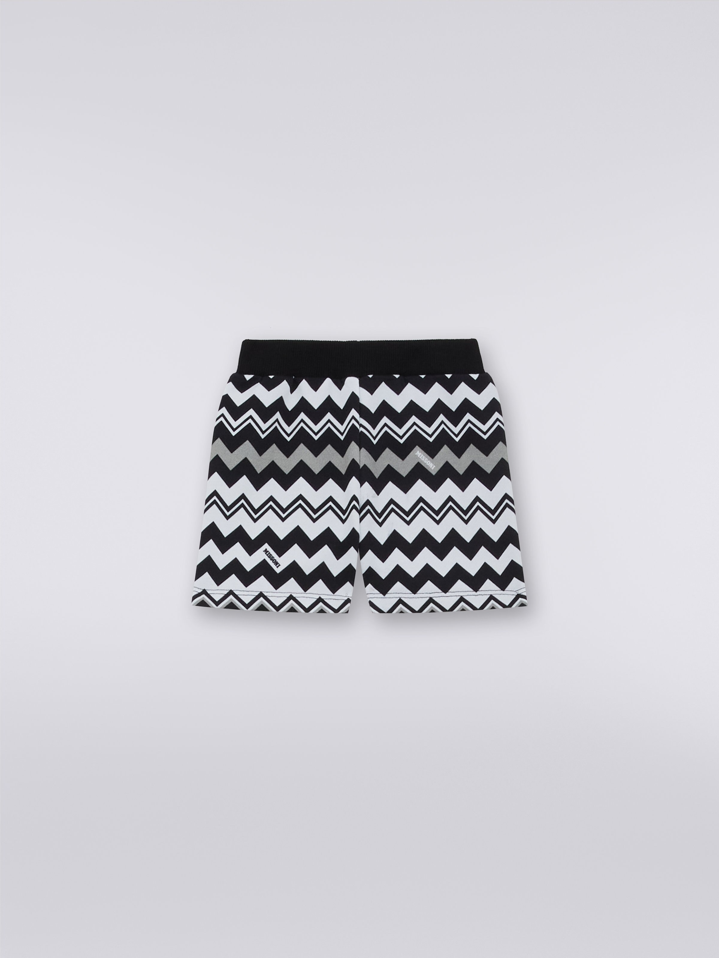 Zigzag cotton shorts Black & White