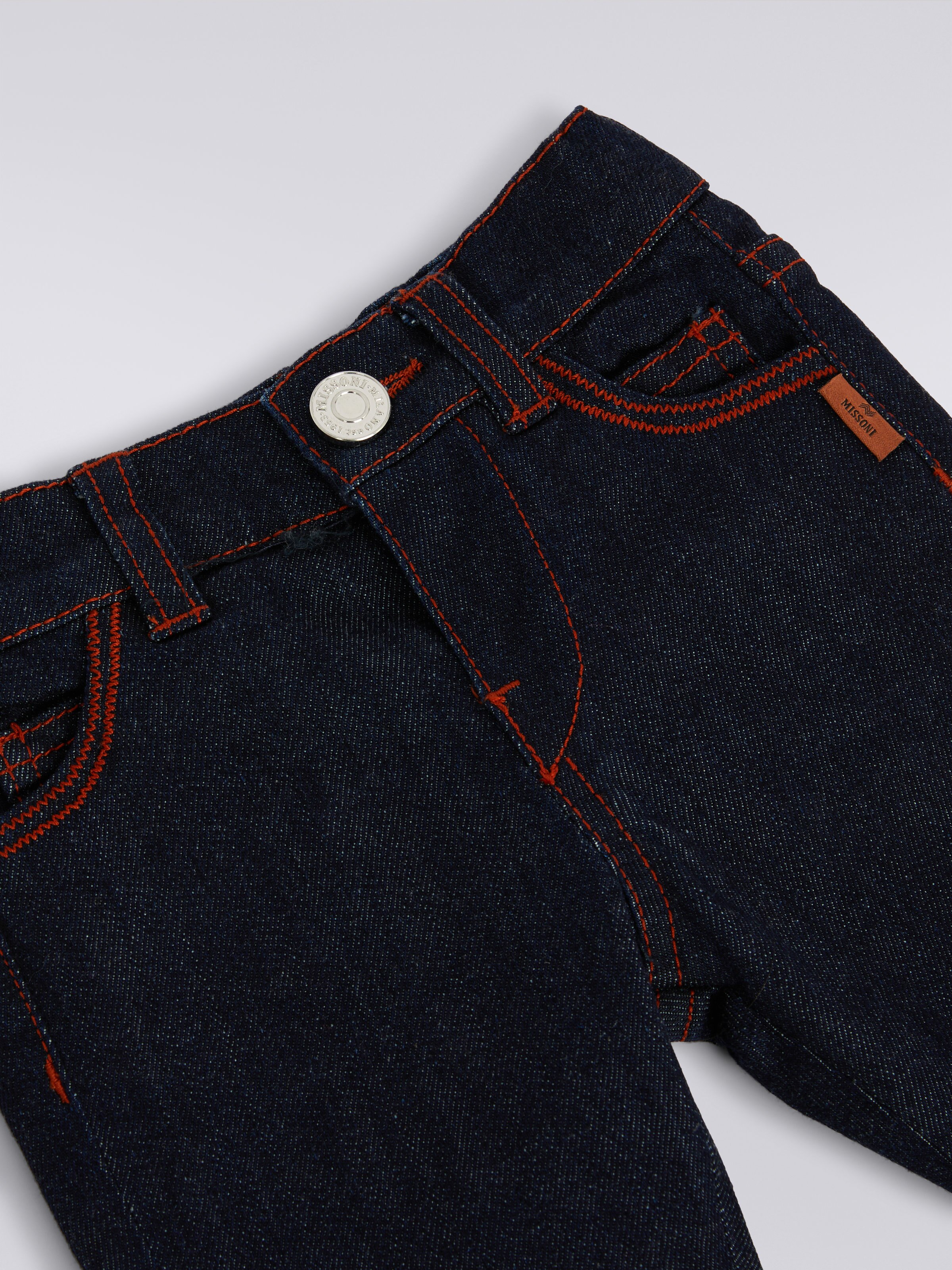 Denim five-pocket trousers, Blue - 2