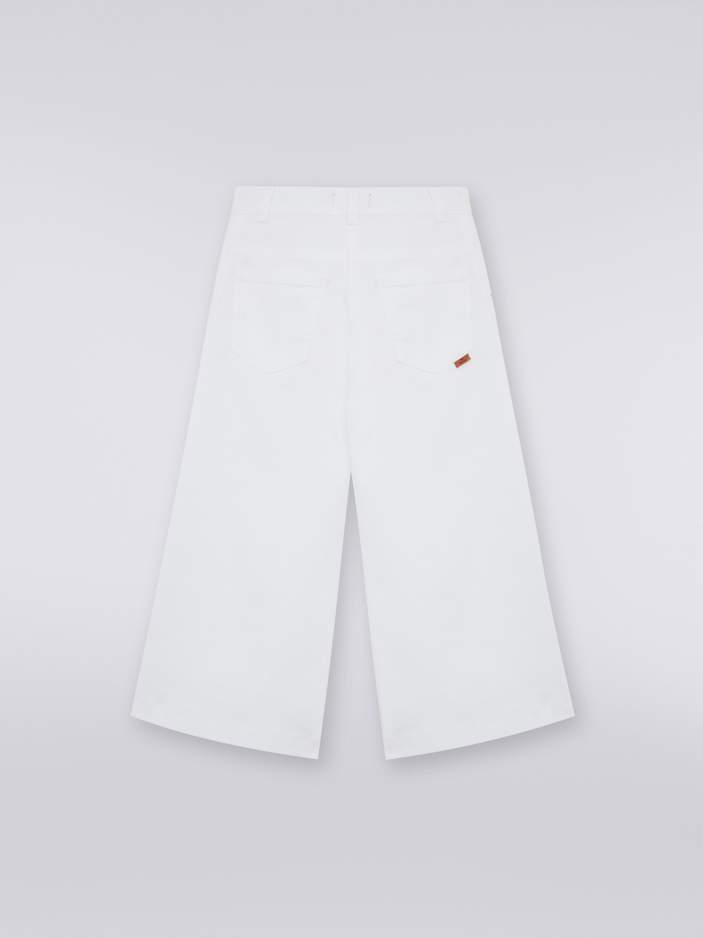 Palazzo trousers with sequins logo, Pink   - 1