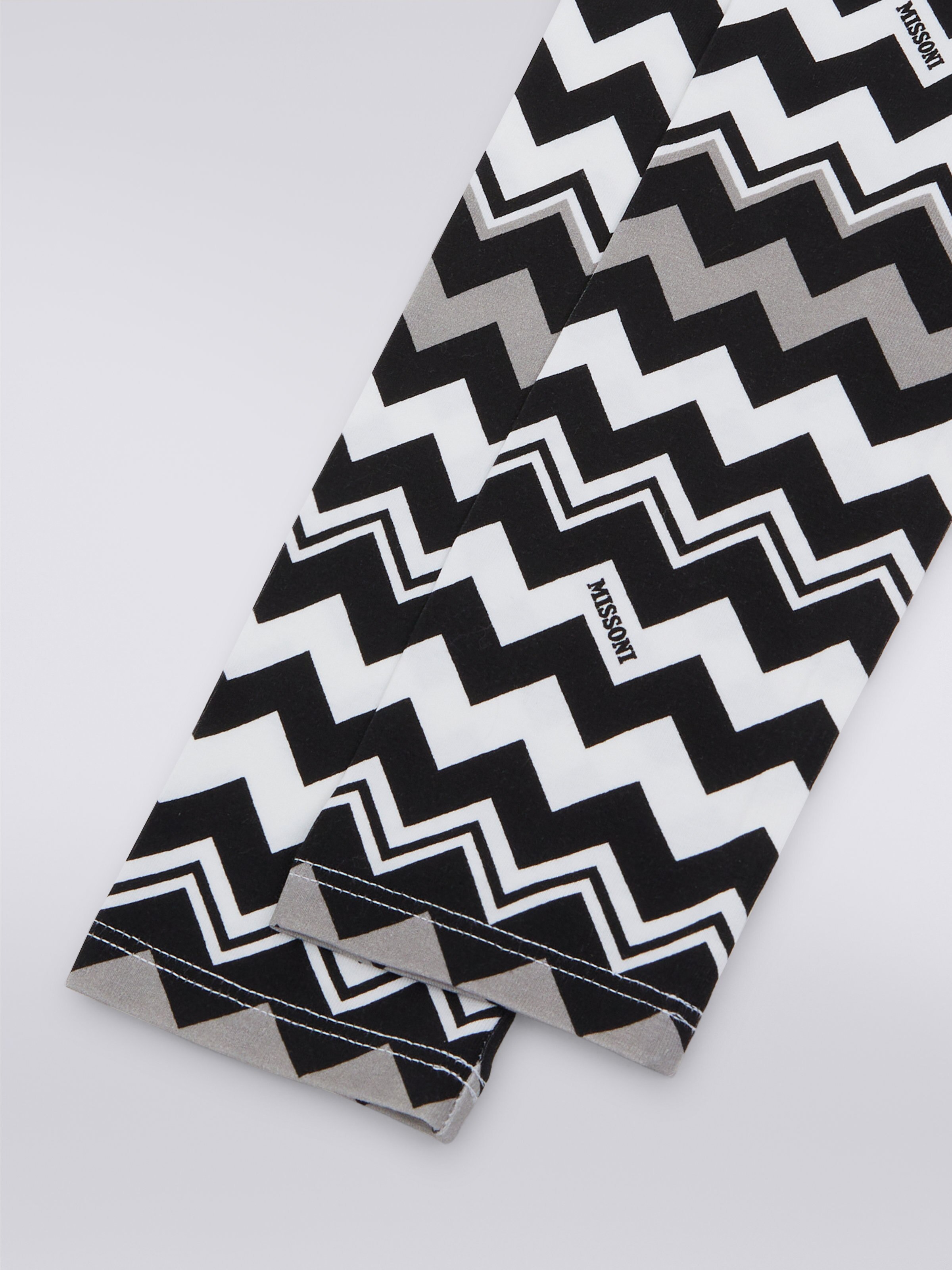 Zigzag cotton blend leggings, Black & White - 3