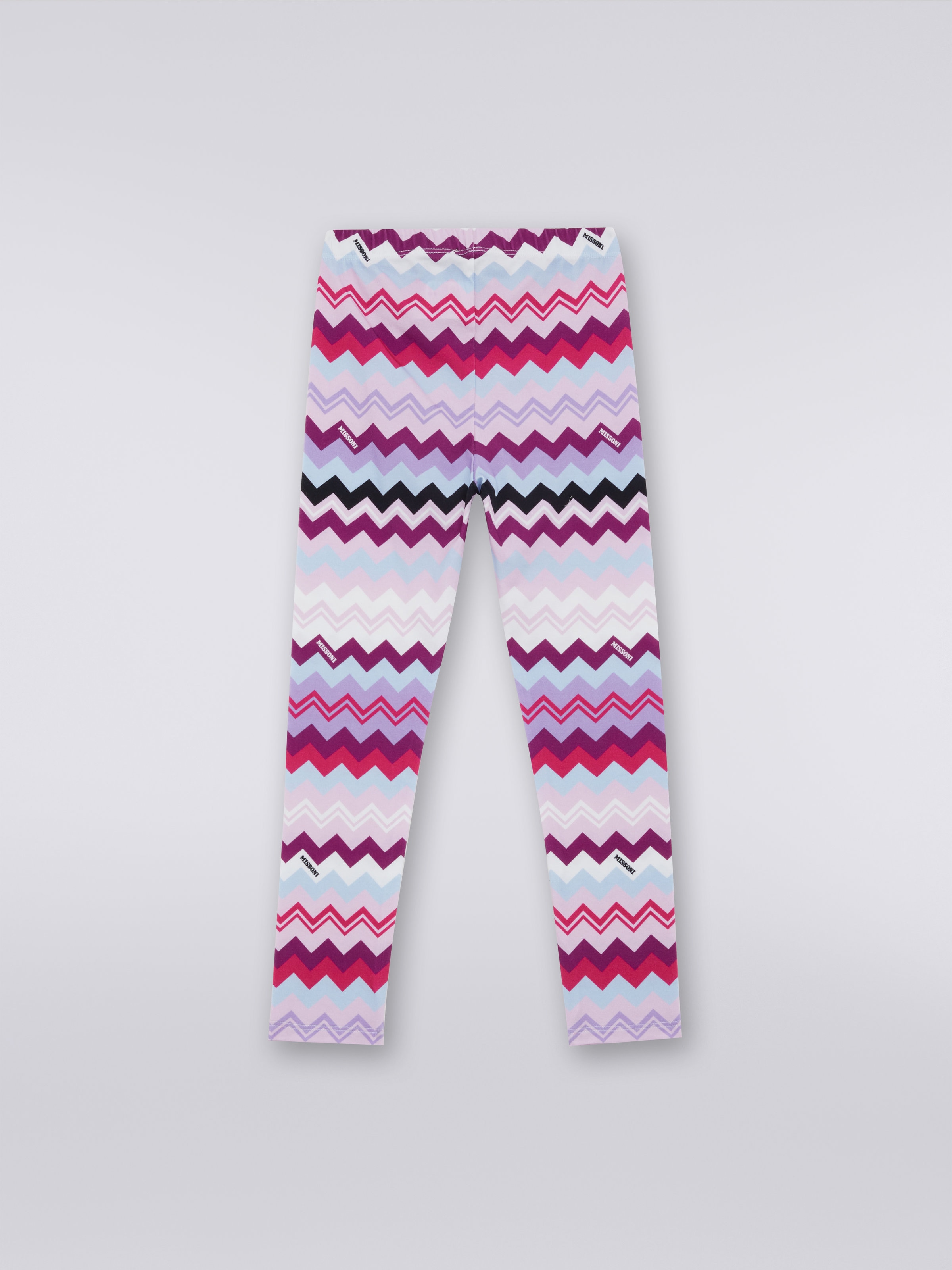 Zigzag cotton blend leggings, Multicoloured  - 1