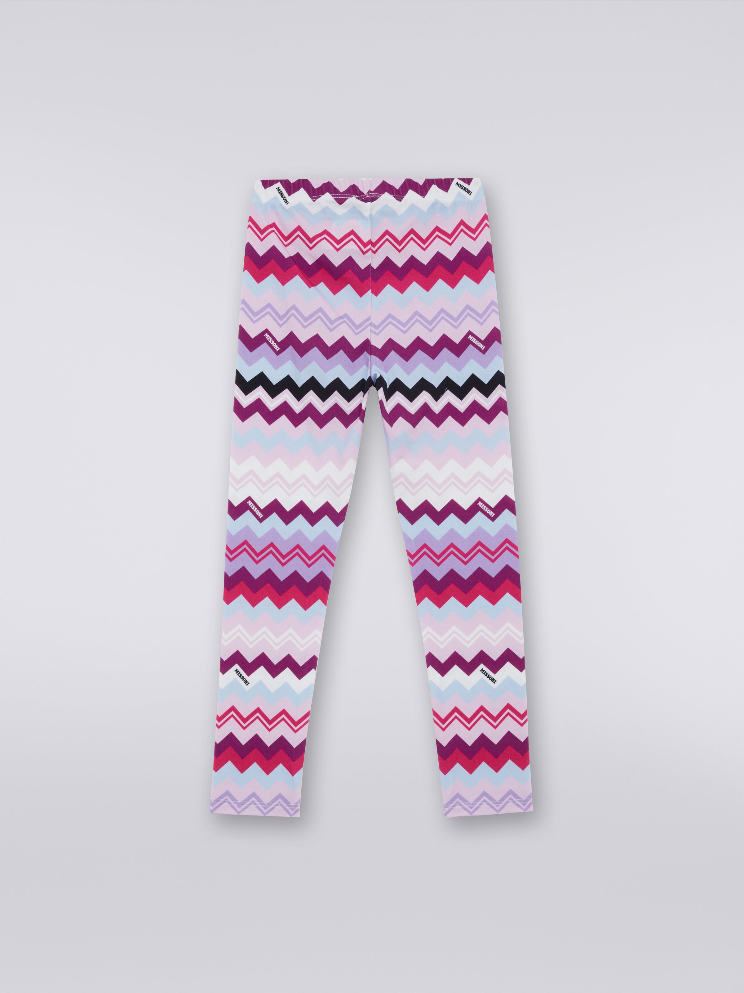 Zigzag cotton blend leggings Multicoloured