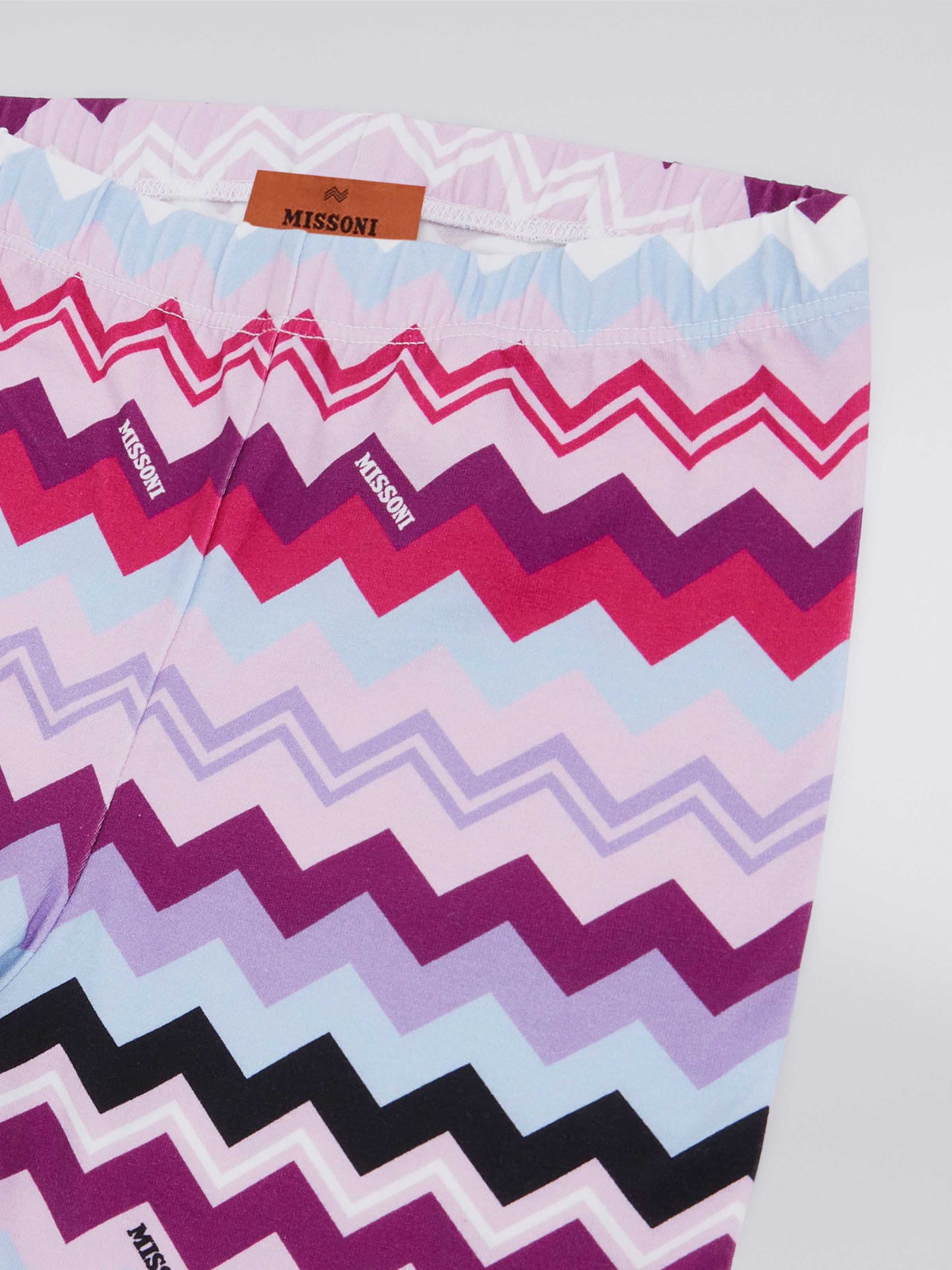 Leggings en mezcla de algodón zigzag, Multicolor  - 2