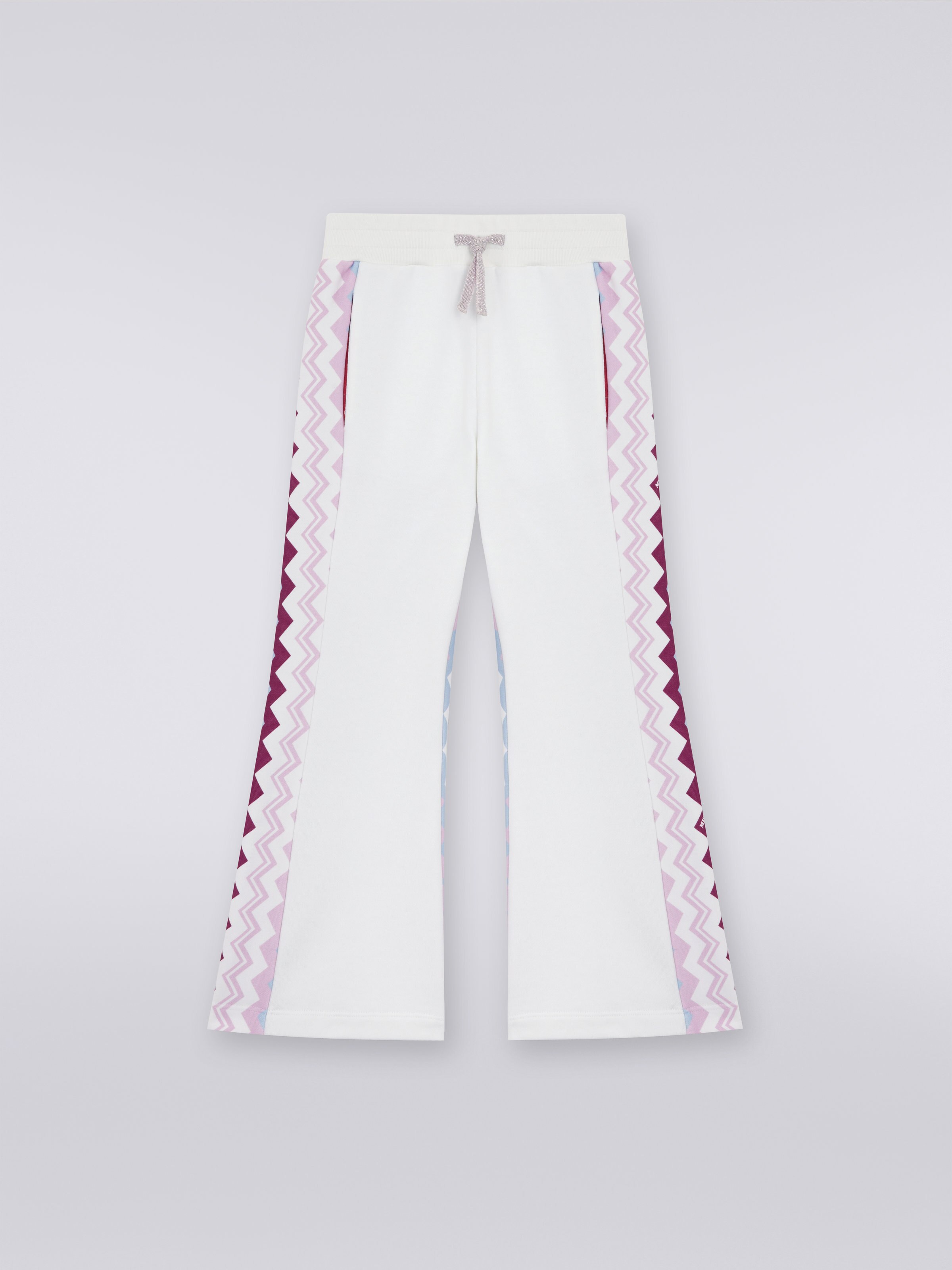 Jogging évasé en coton avec motif à zig zag, Multicolore  - 0