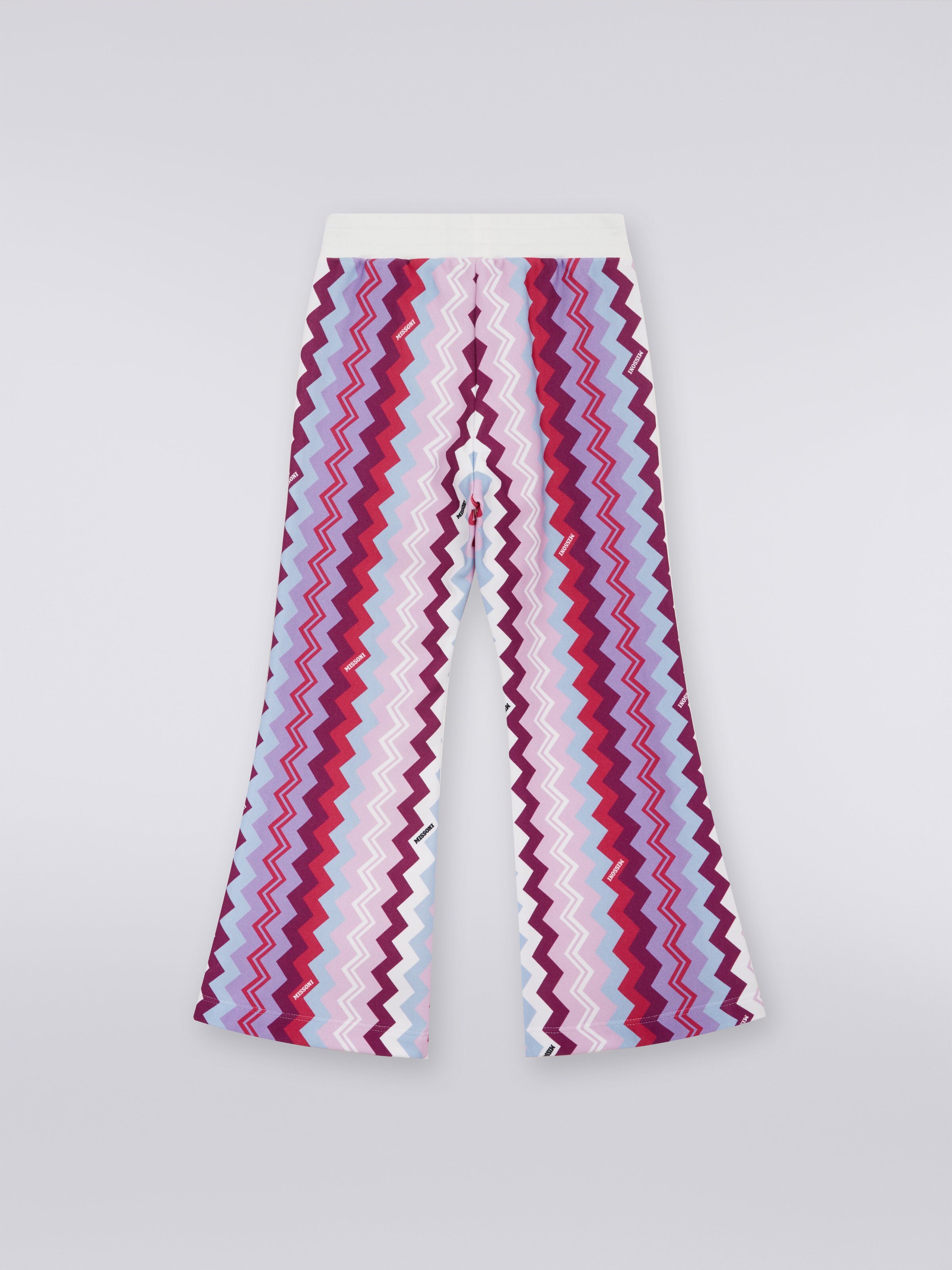 Jogging évasé en coton avec motif à zig zag, Multicolore  - 1