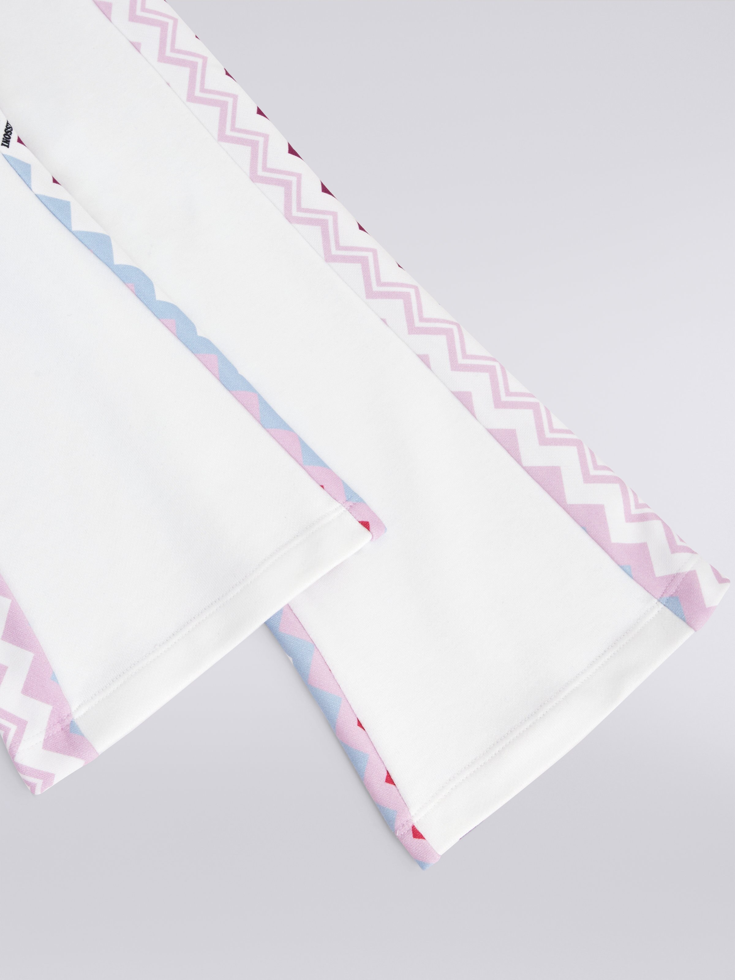 Jogging évasé en coton avec motif à zig zag, Multicolore  - 3