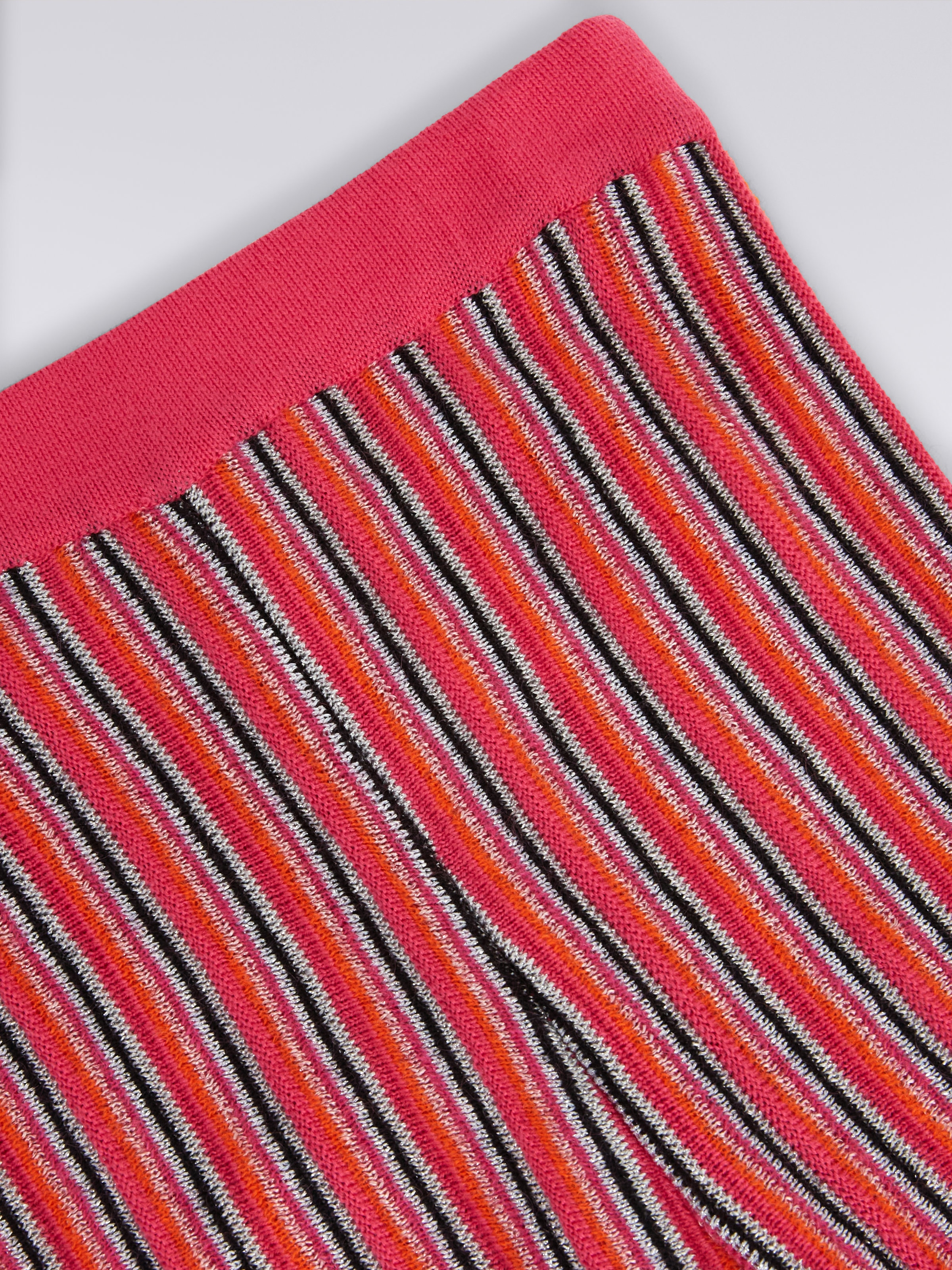 Viscose blend vertical striped flared trousers with lurex, Multicoloured  - 2