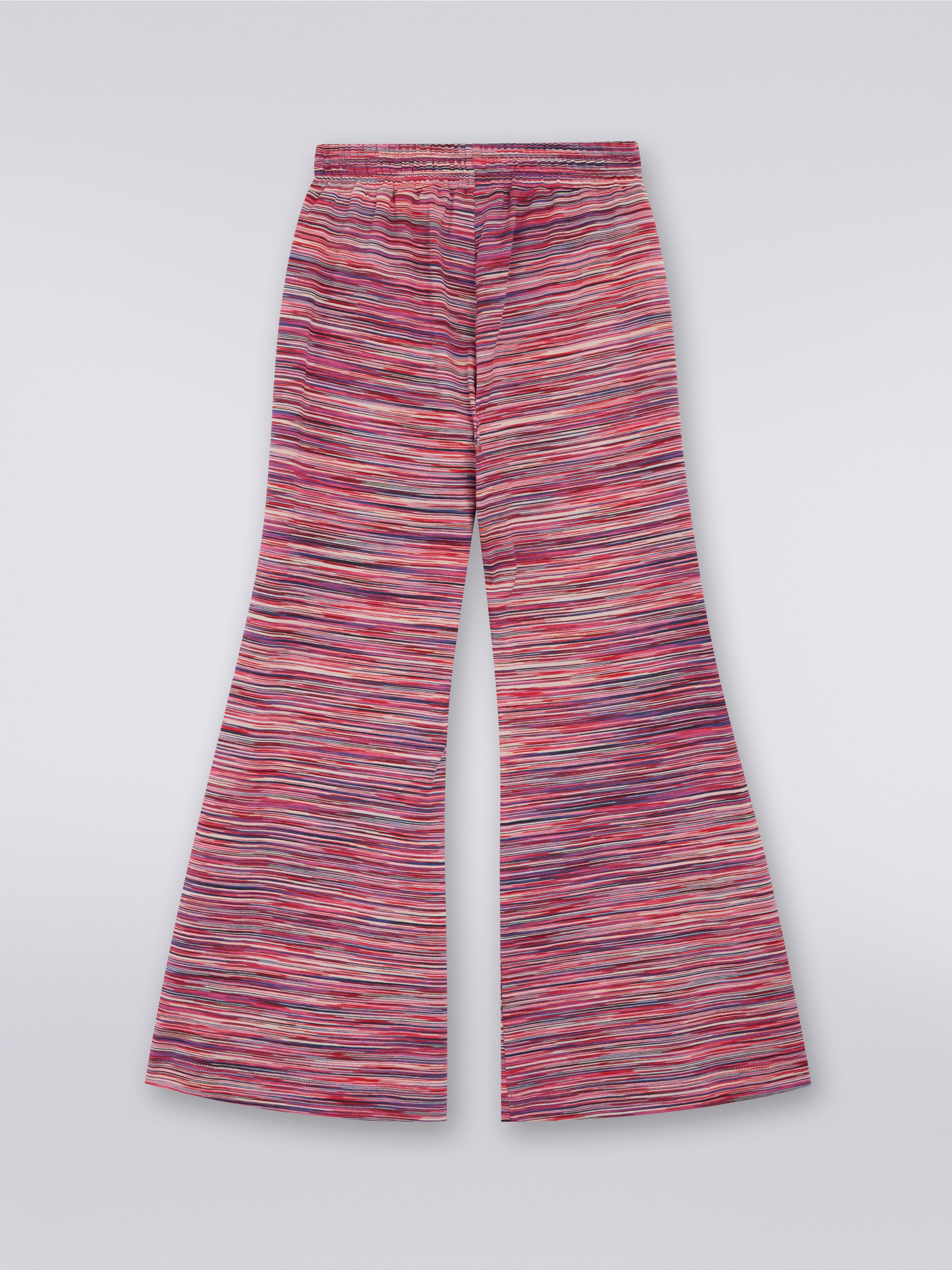 Flared slub cotton joggers with logo, Multicoloured  - 1