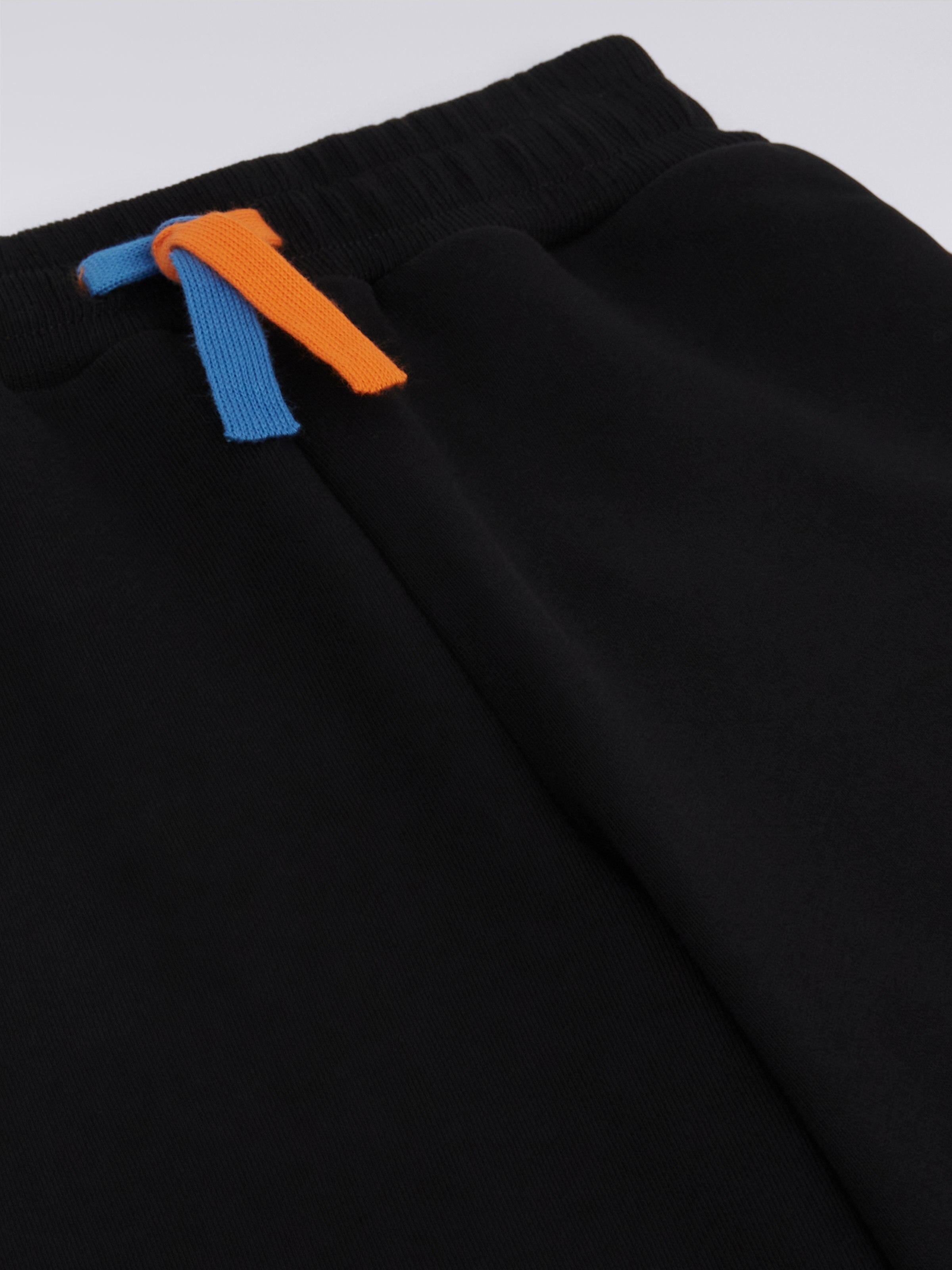 Cotton fleece joggers with dégradé logo, Black    - 2