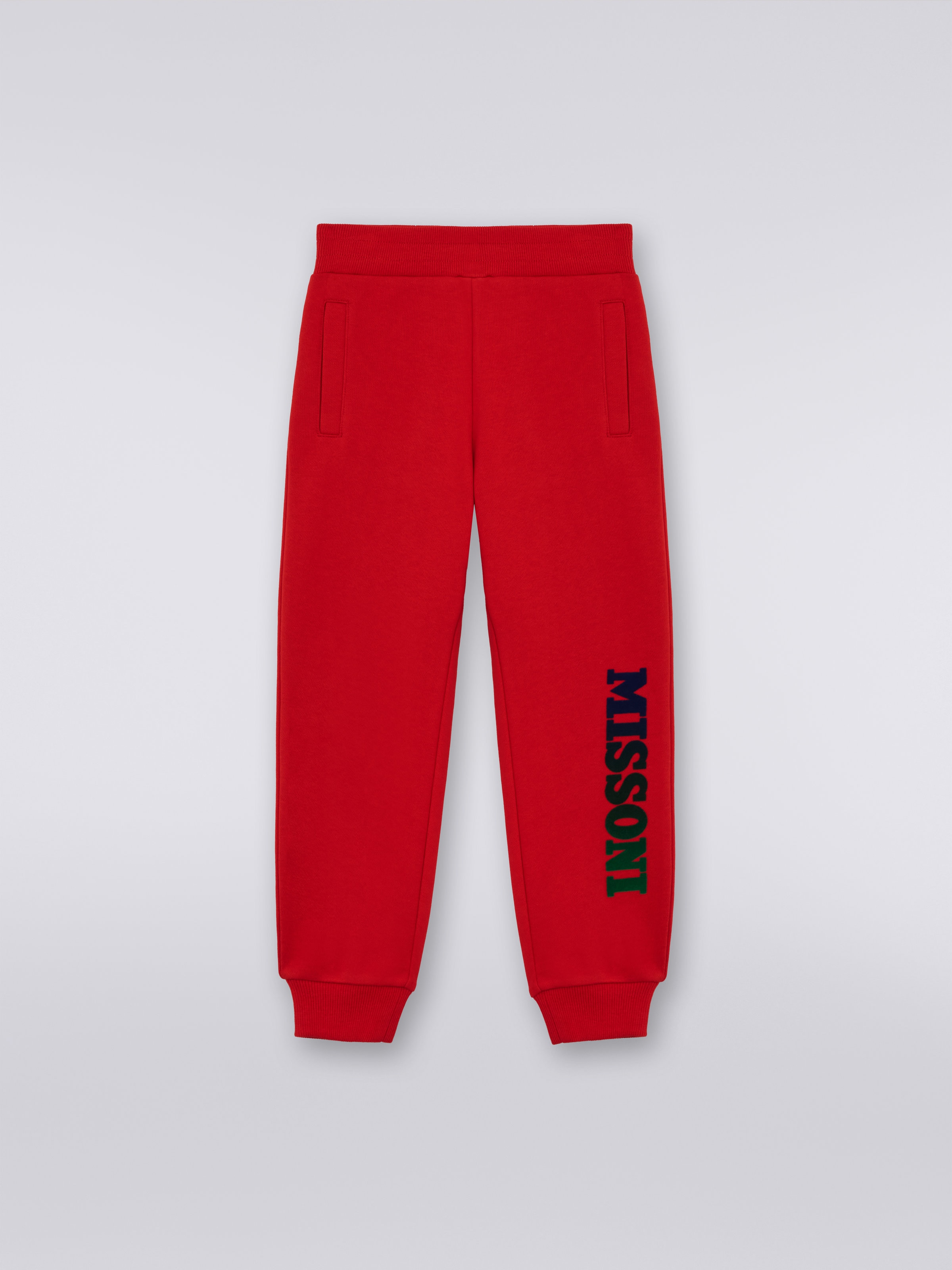 Cotton fleece joggers with logo Red | Missoni