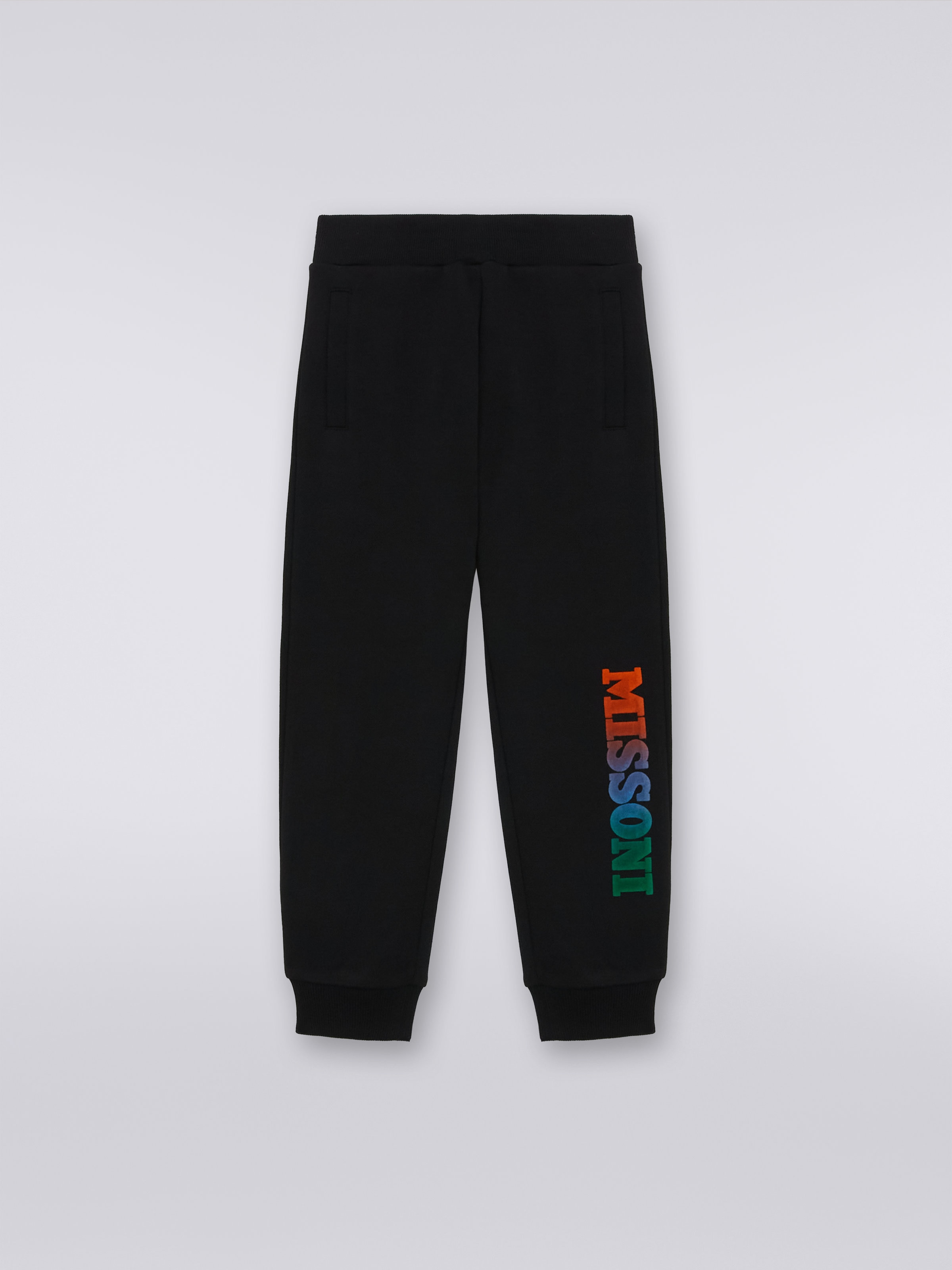 Cotton fleece joggers with logo Black