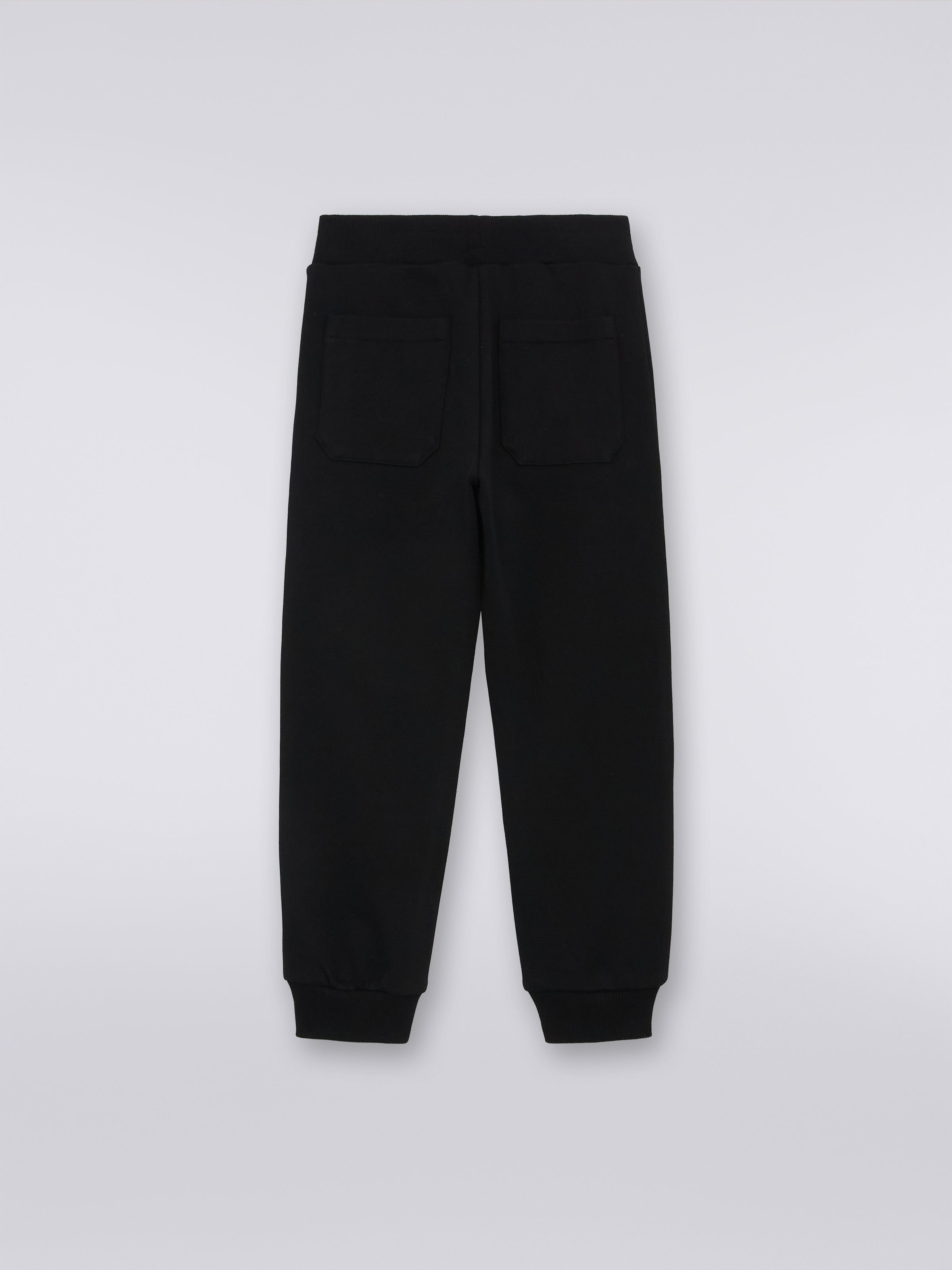 BLACK COTTON FLEECE PANTS