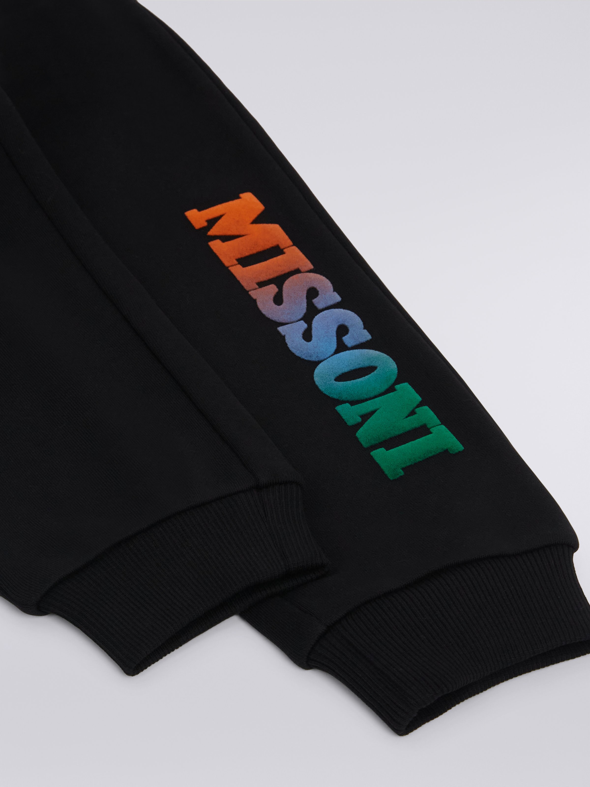 Joggers in felpa di cotone con logo, Nero    - 3