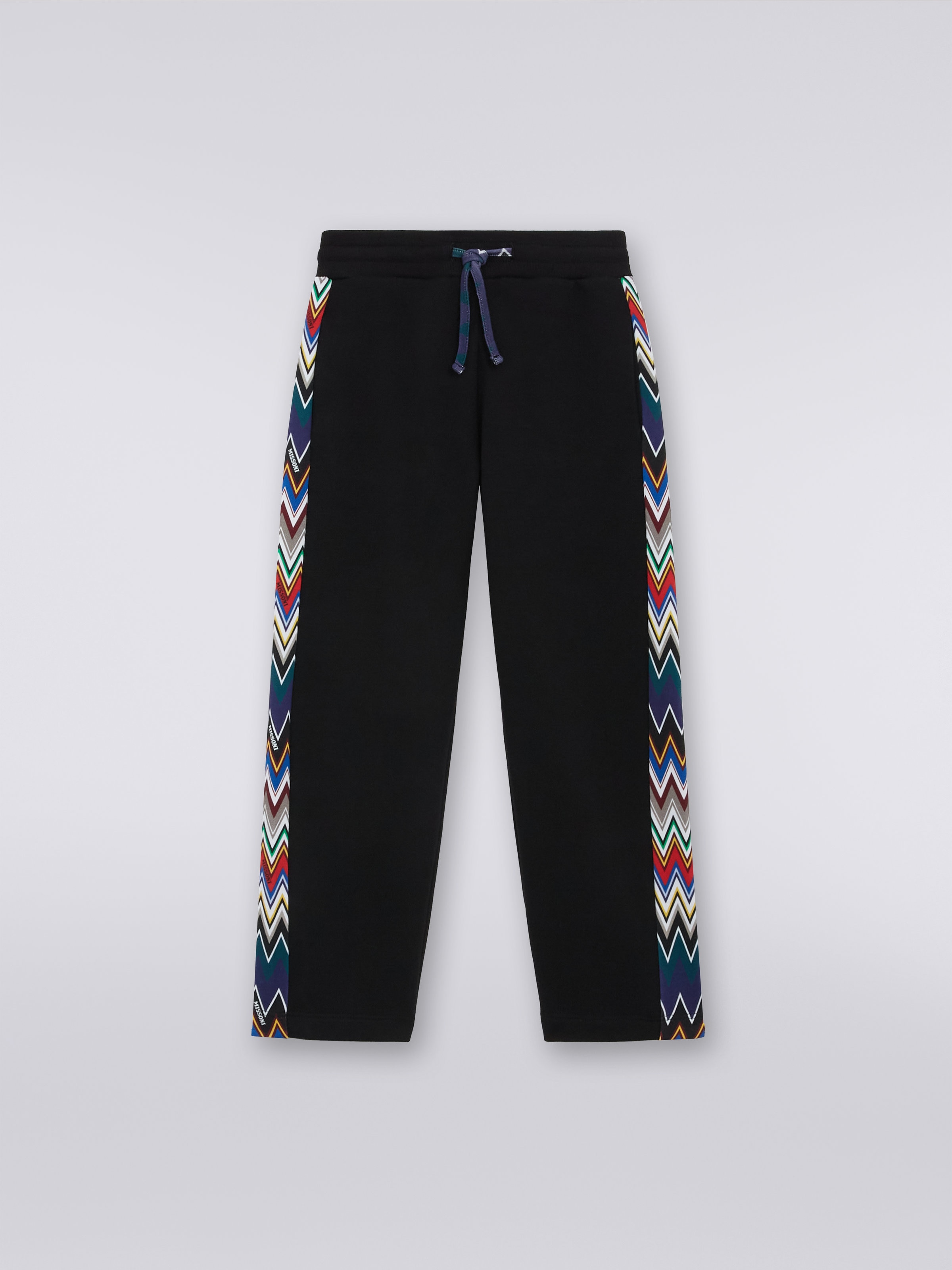 BLACK COTTON FLEECE PANTS