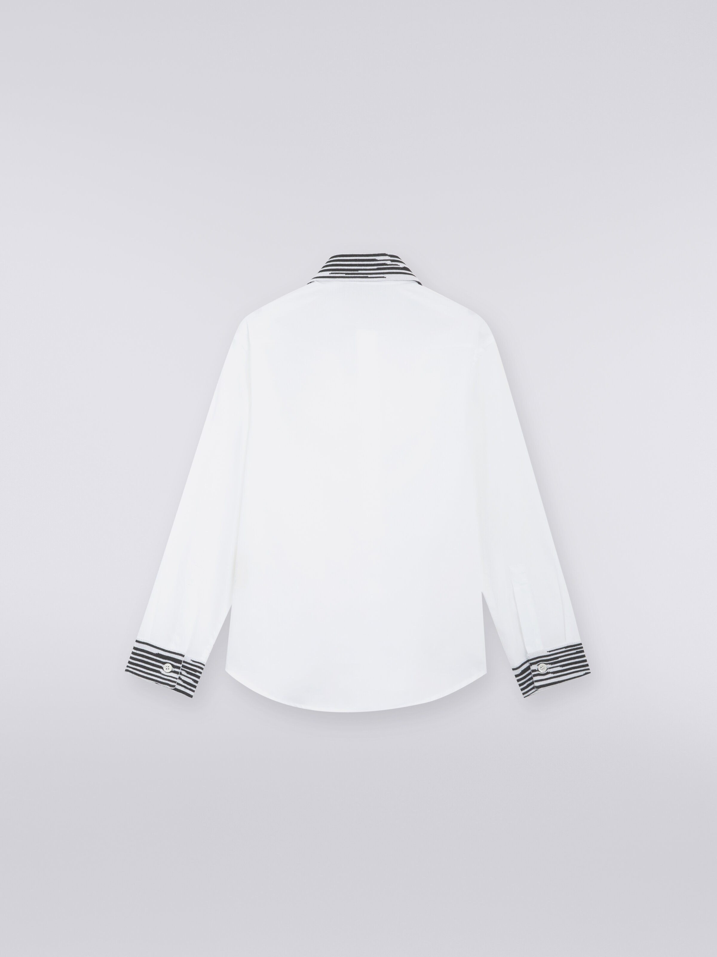 Camicia a maniche lunghe in cotone, Bianco & Nero - 1
