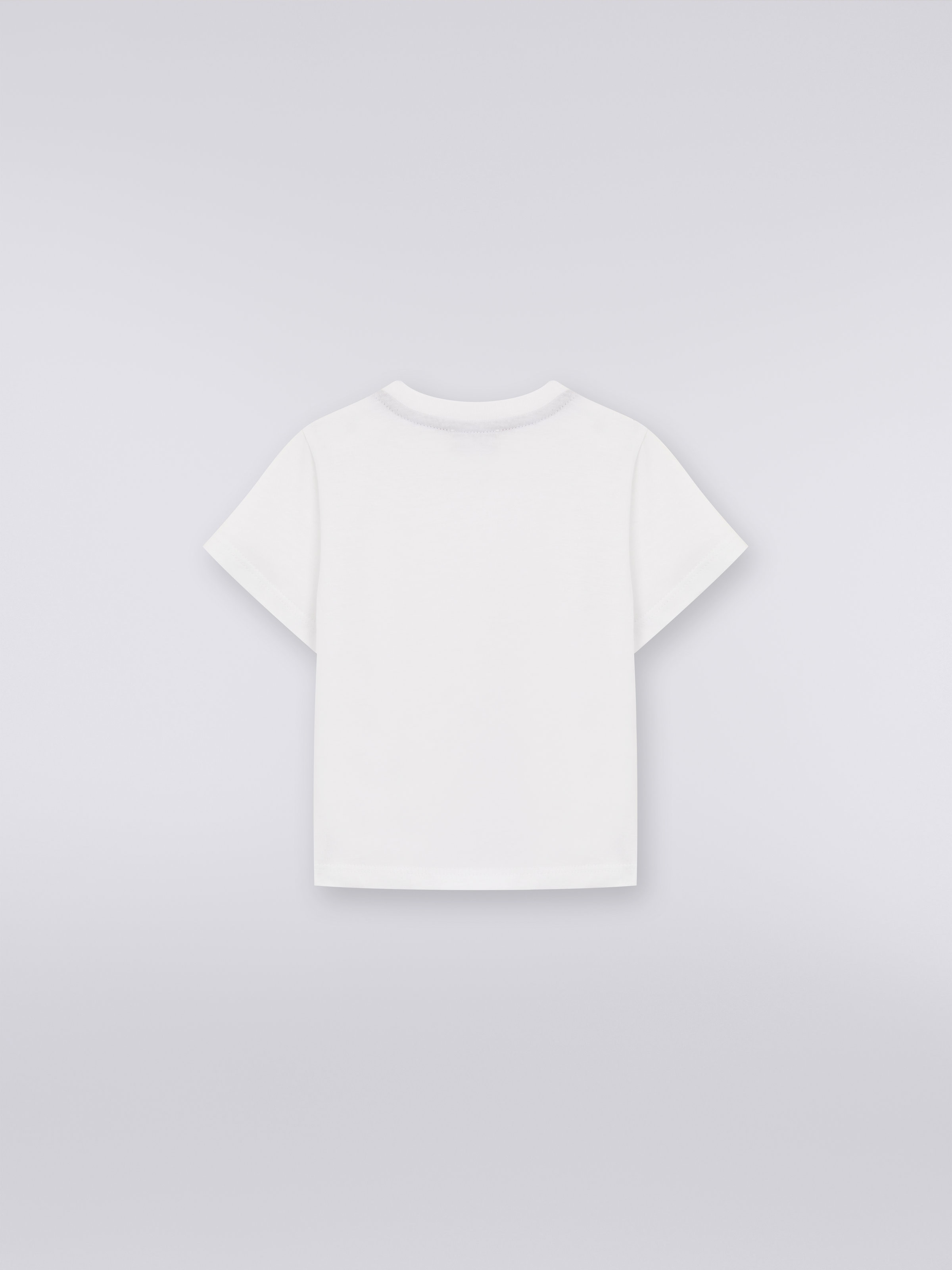 Cotton T-shirt with dégradé logo, White  - 1