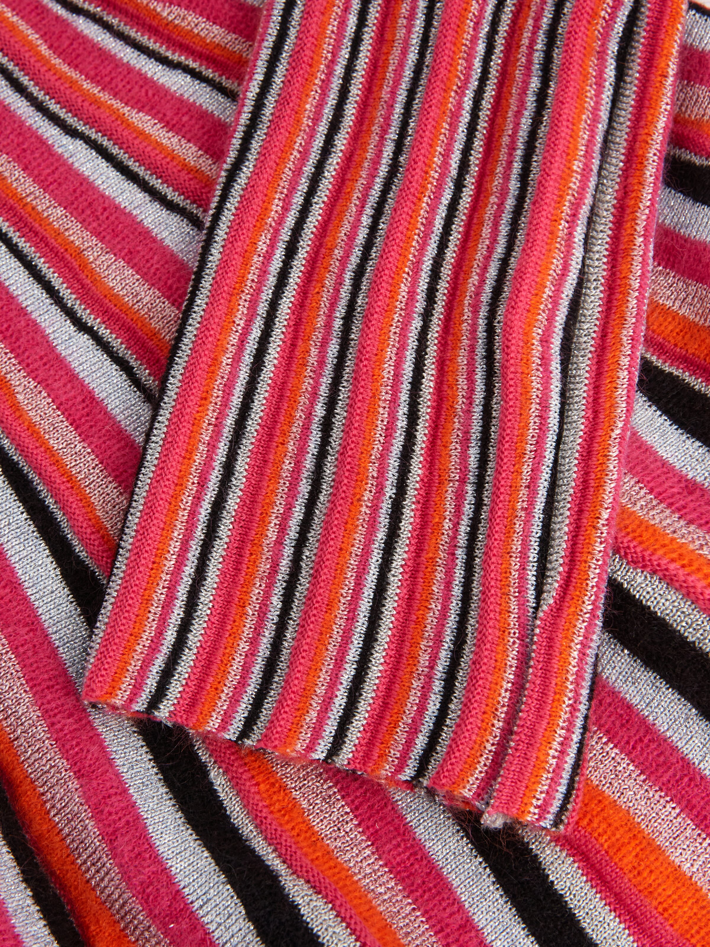 Long-sleeved cotton blend sweater with vertical stripes, Multicoloured  - 3