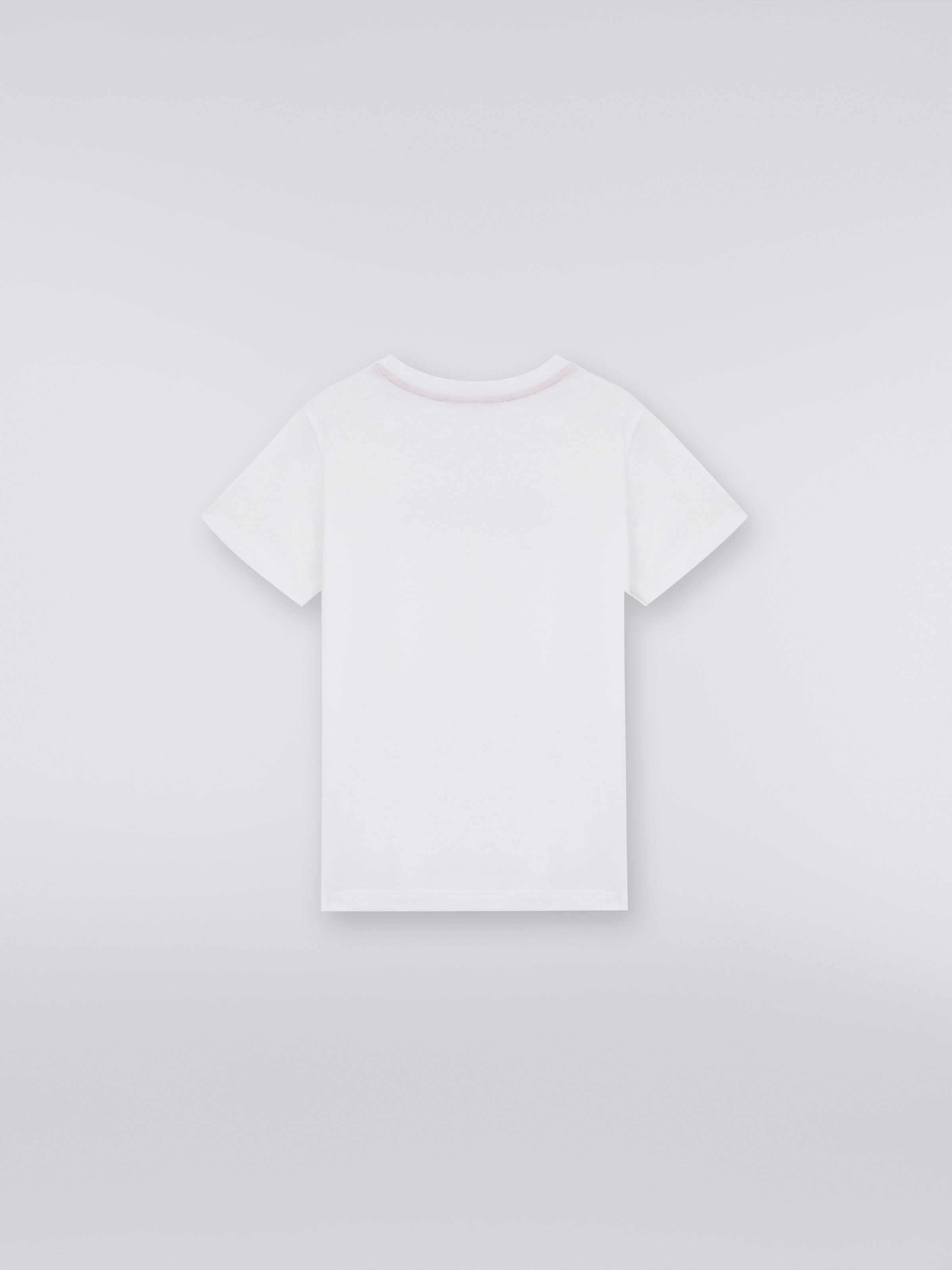 Short-sleeved cotton T-shirt with logo , White  - 1
