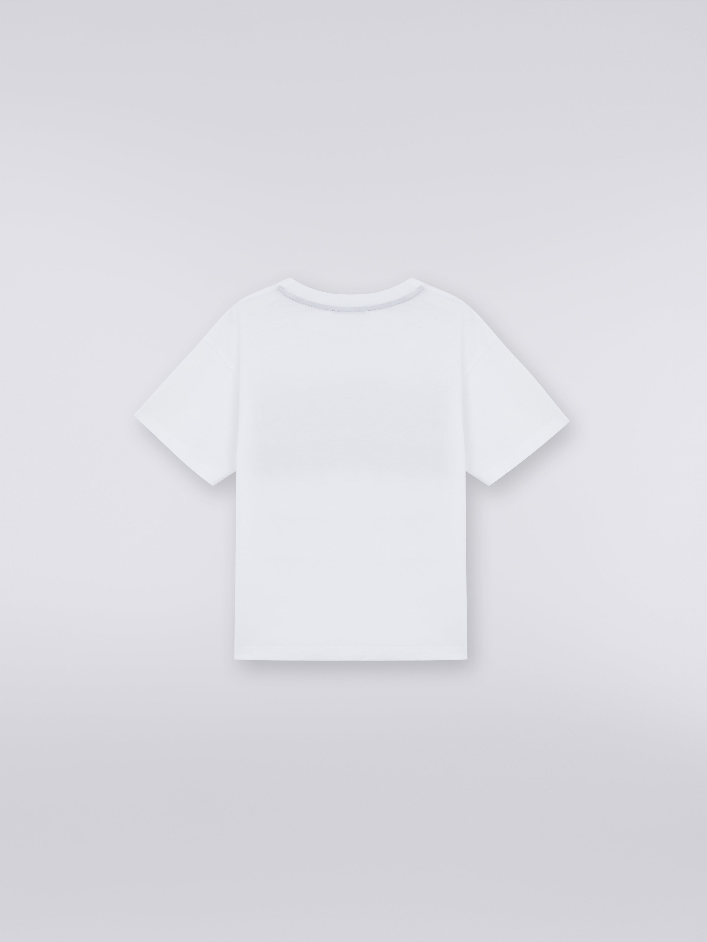 Cotton T-shirt with zigzag and logo, Black & White - 1