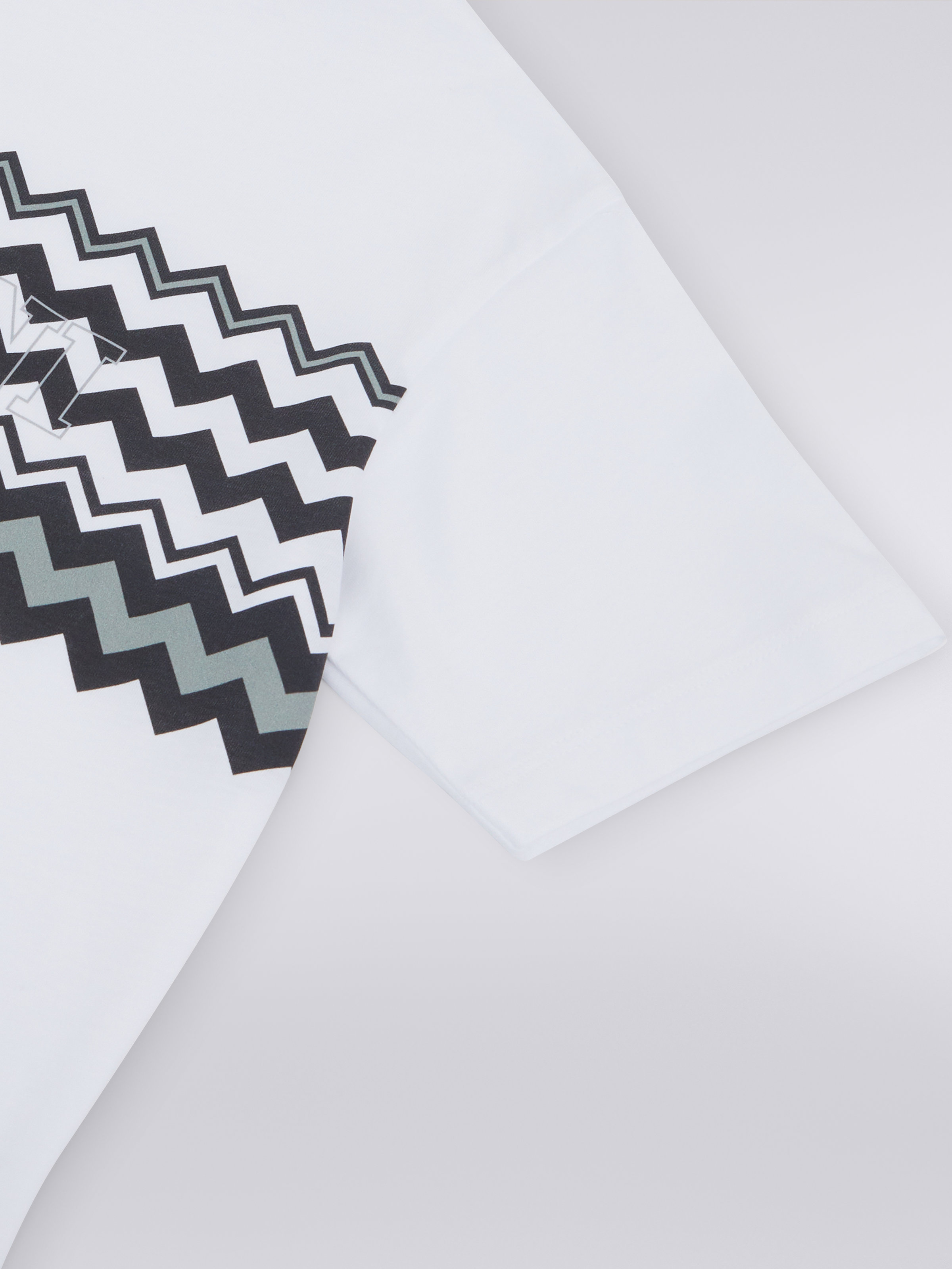 Cotton T-shirt with zigzag and logo, Black & White - 3