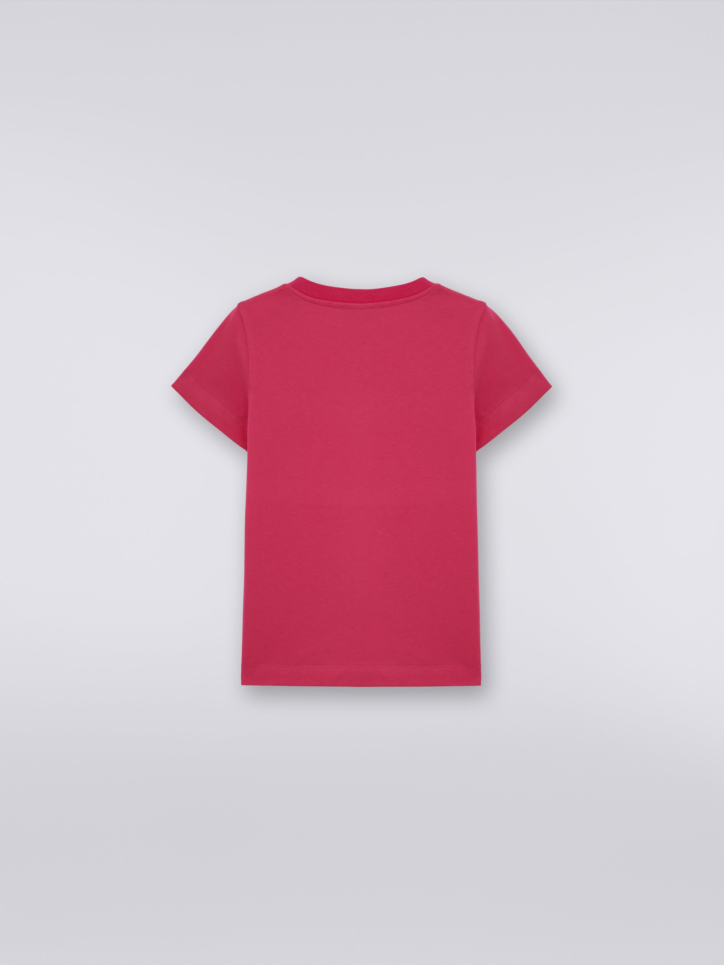 Cotton T- shirt with rhinestone logo, Multicoloured  - 1