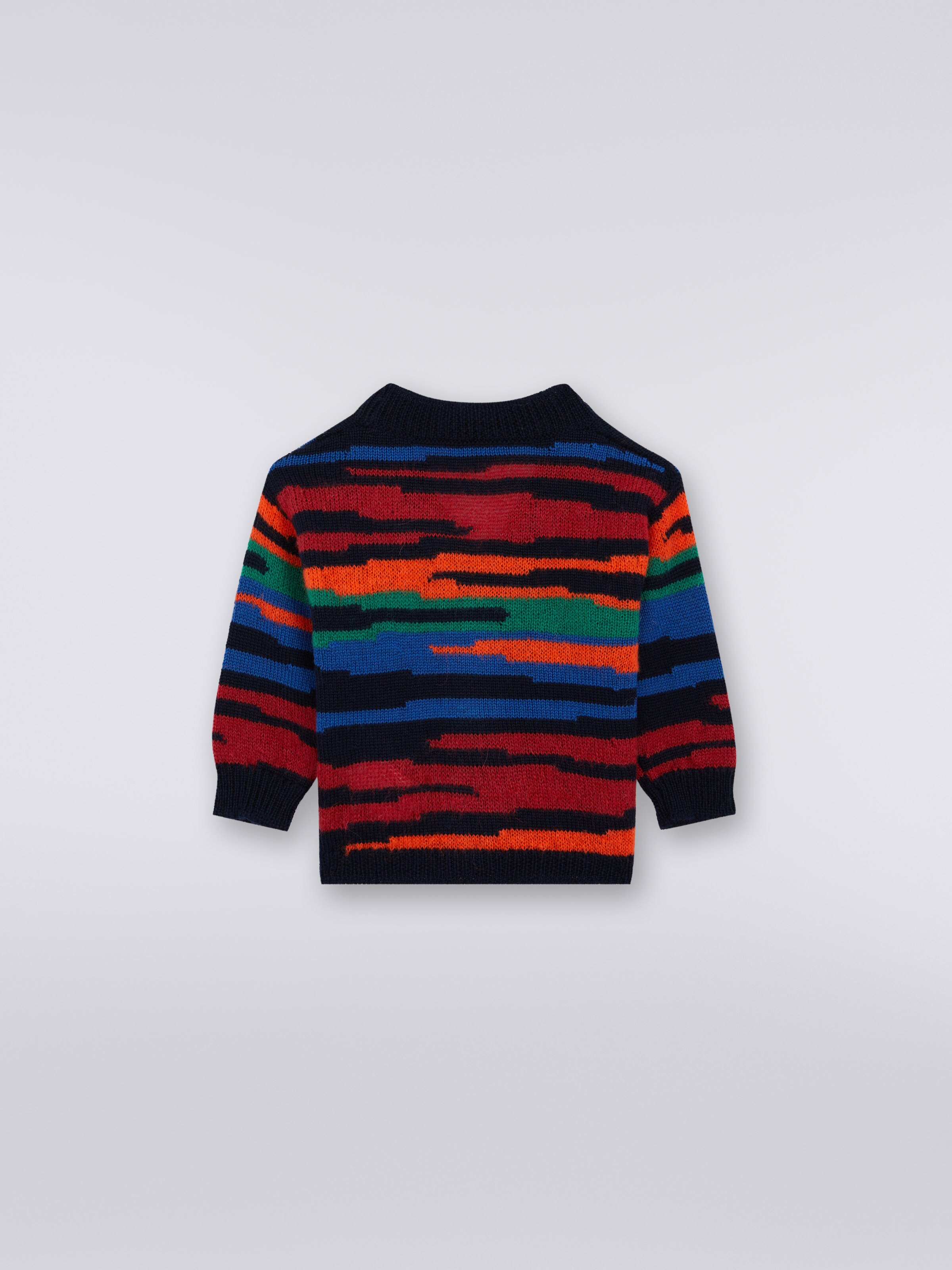 Slub wool knit cardigan, Multicoloured  - 1