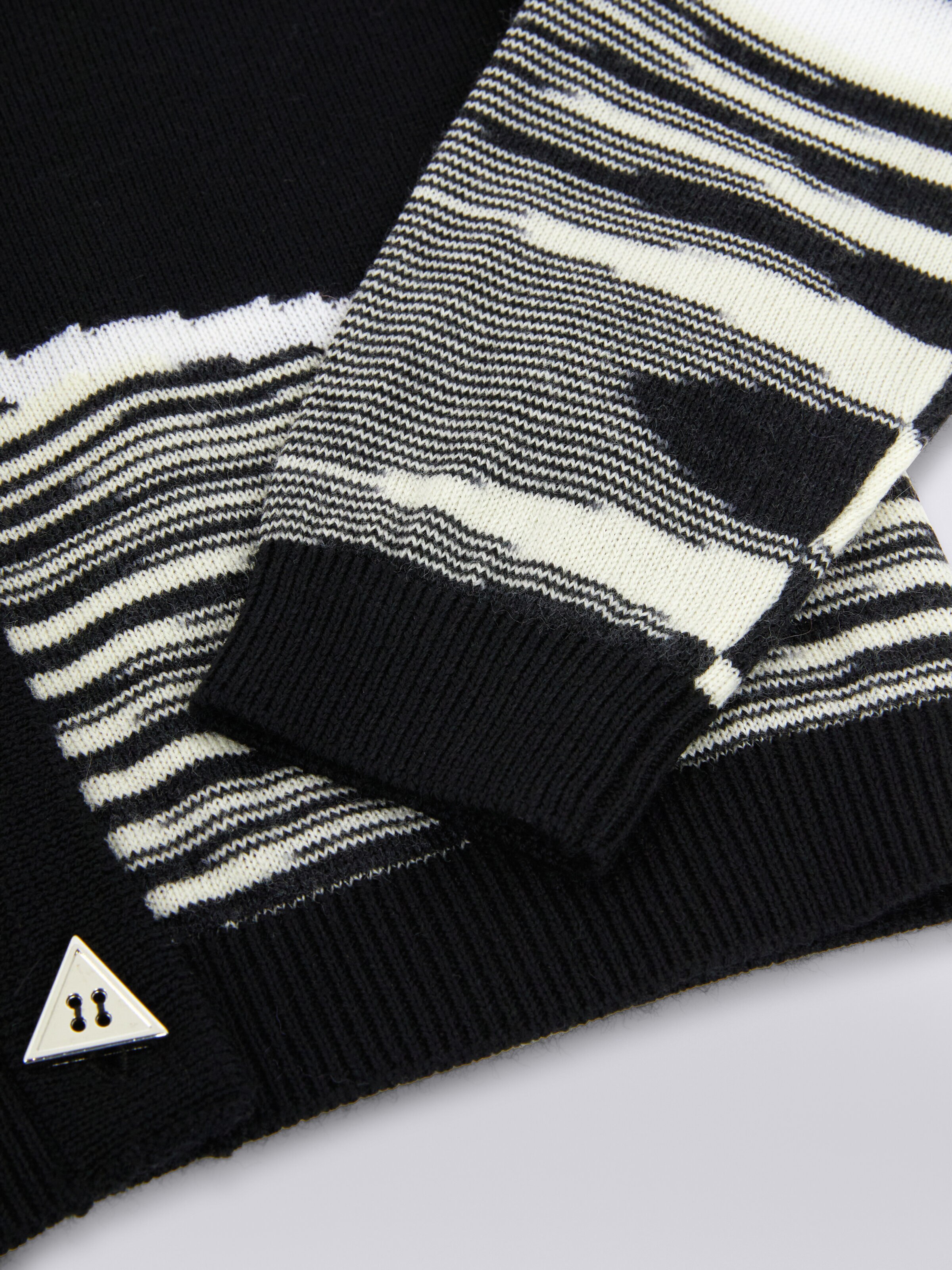 Strickjacke aus reiner Schurwolle, Weiß & Schwarz - 3