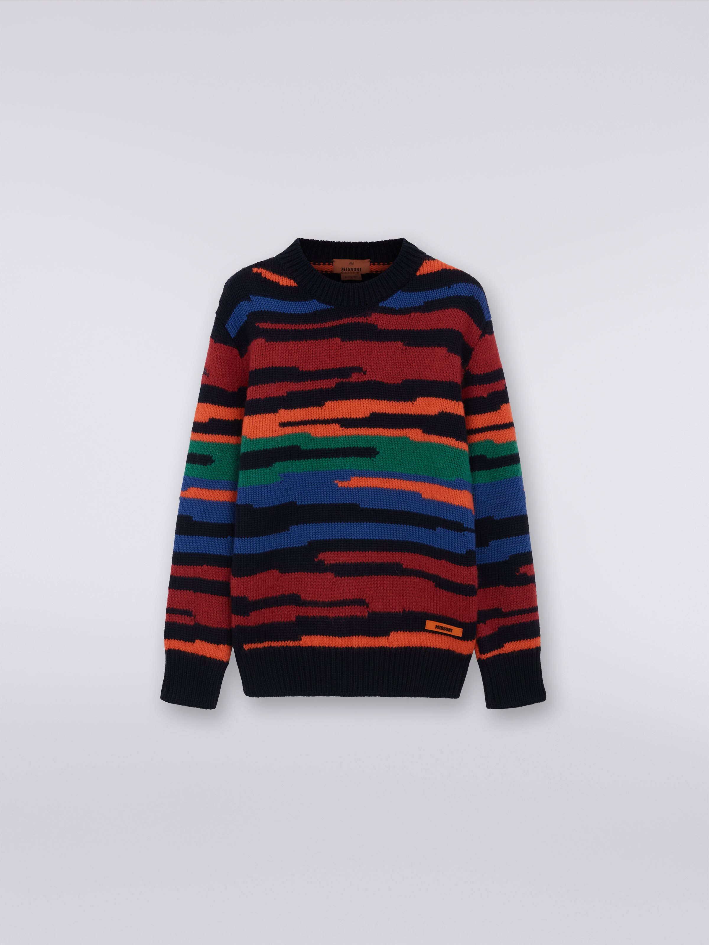 Pull à col ras-du-cou en laine, Multicolore  - 0