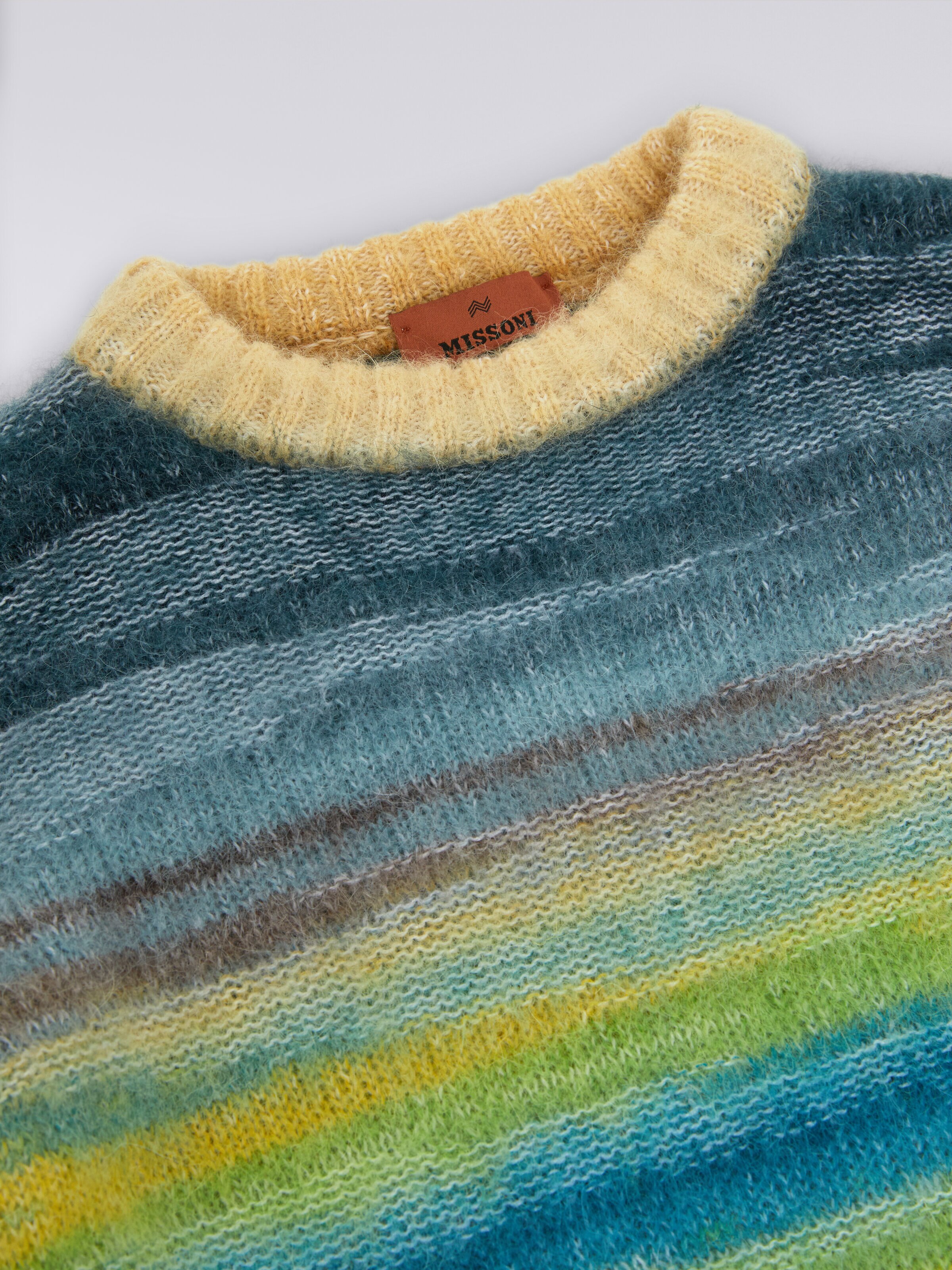 Mohair and alpaca blend crew-neck jumper, Multicoloured  - 2