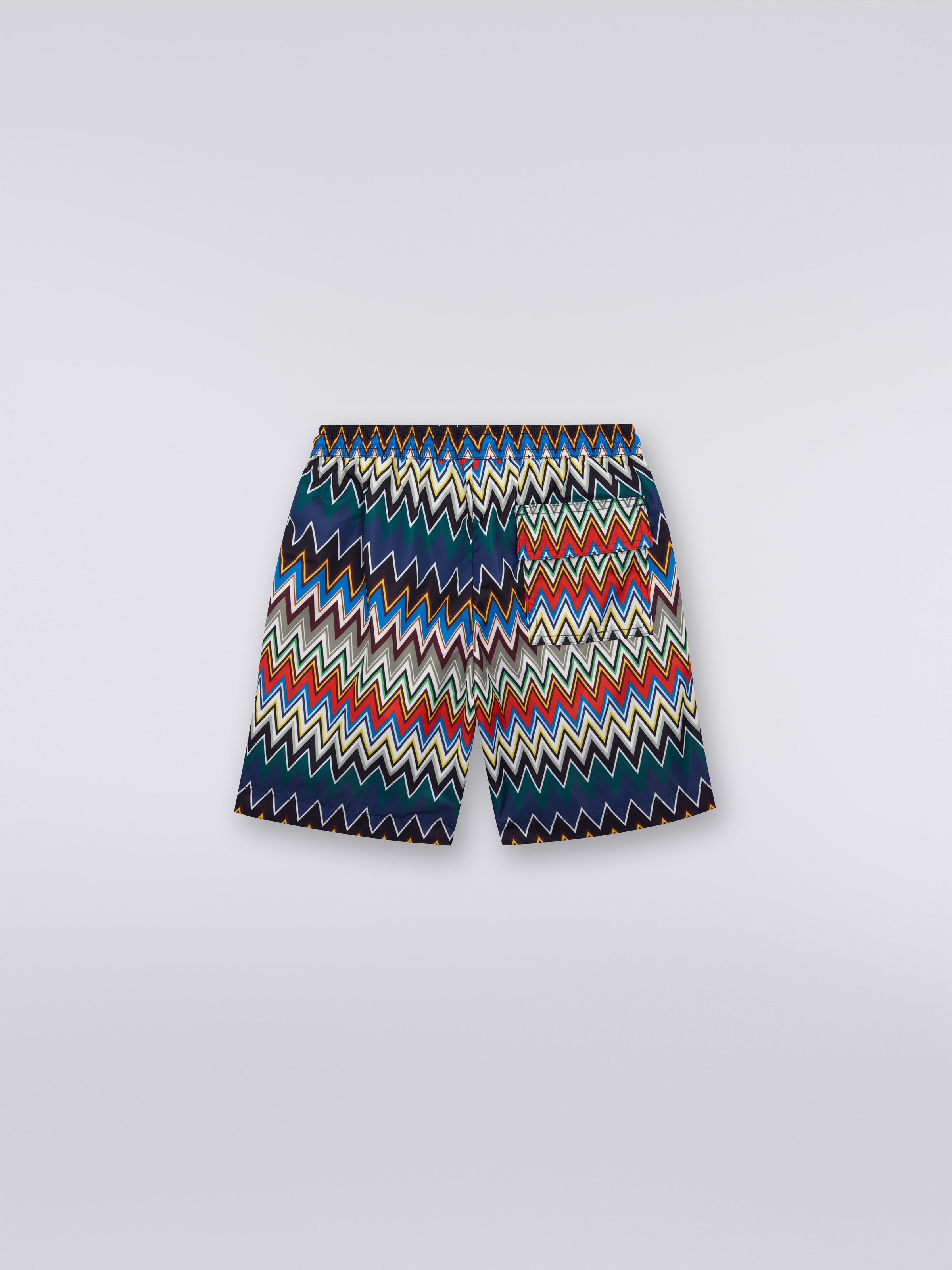 Swimming trunks with zigzag print, Multicoloured  - 1