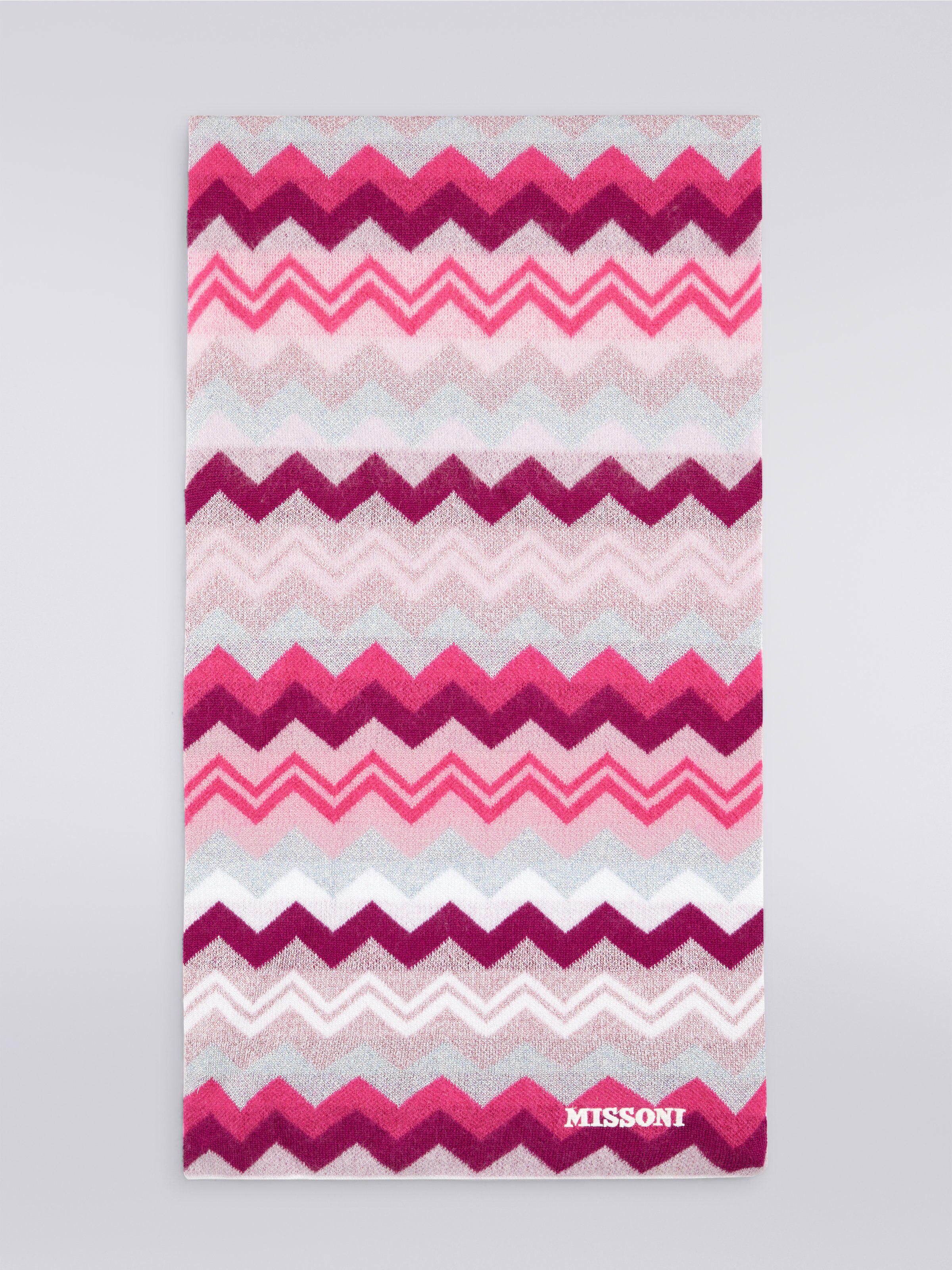 Écharpe en laine à zig zag, Multicolore  - 0