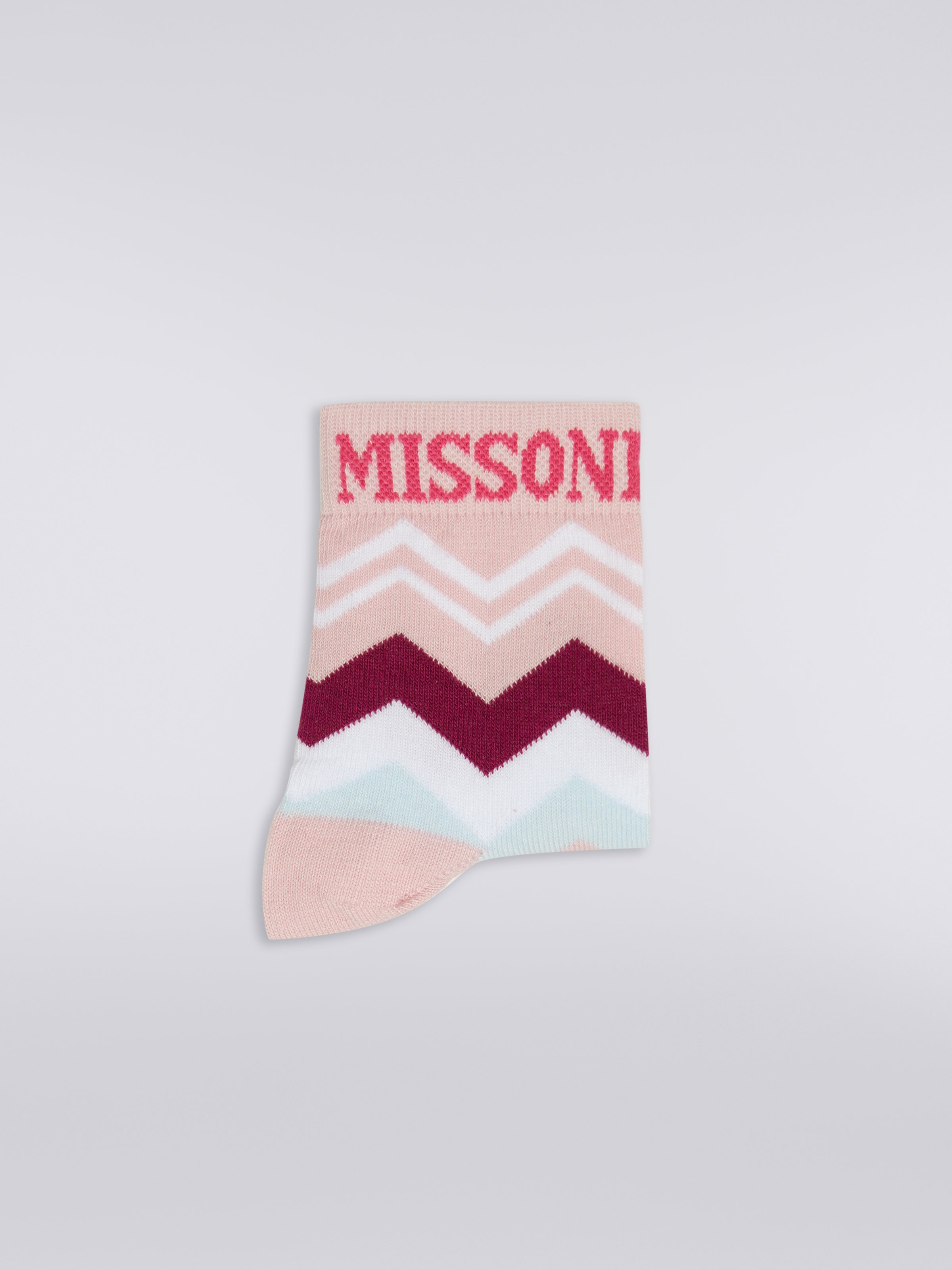 Zigzag cotton blend socks, Multicoloured  - 1