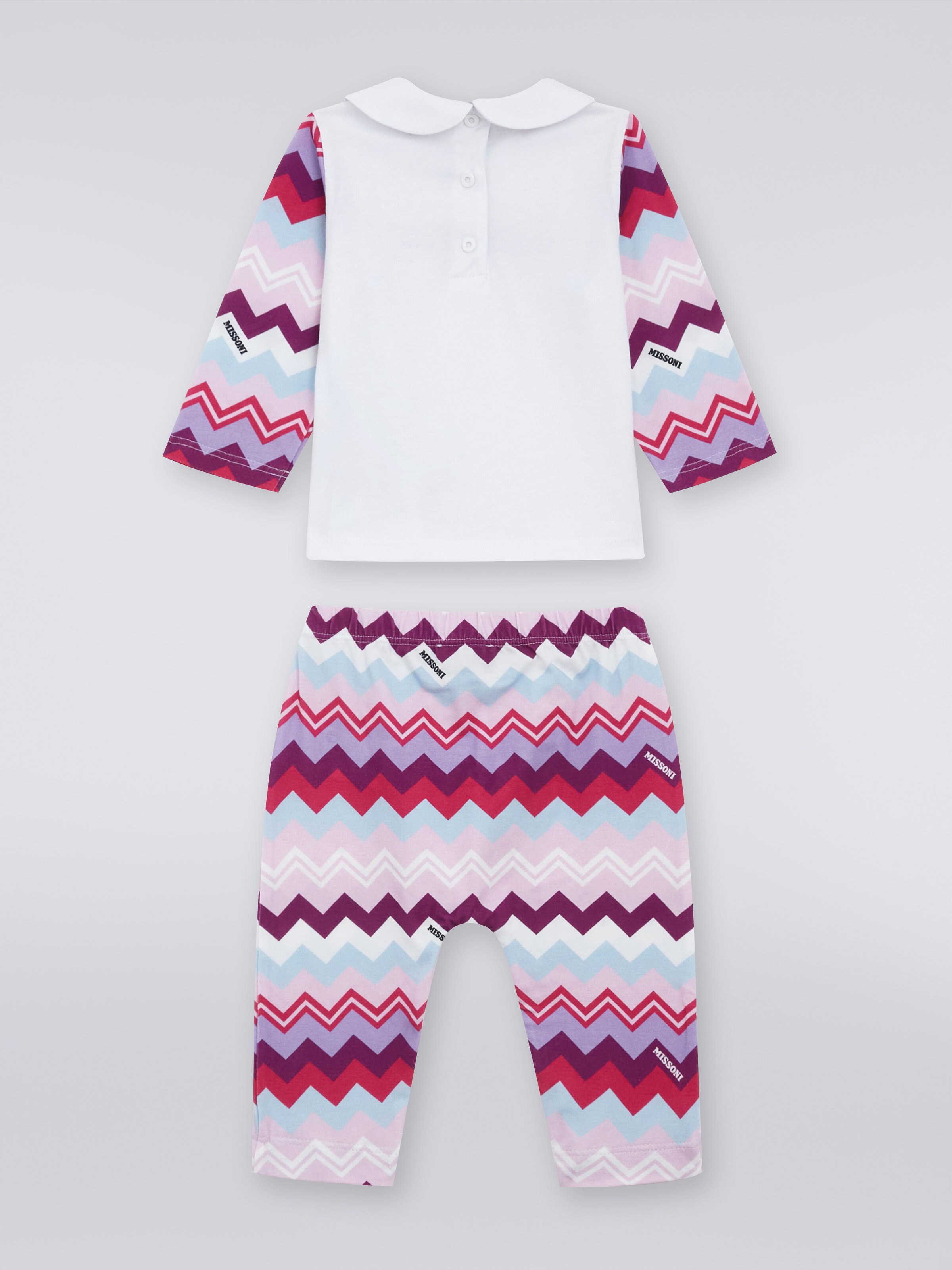 Three-piece set in cotton with zigzag pattern, Multicoloured  - 5