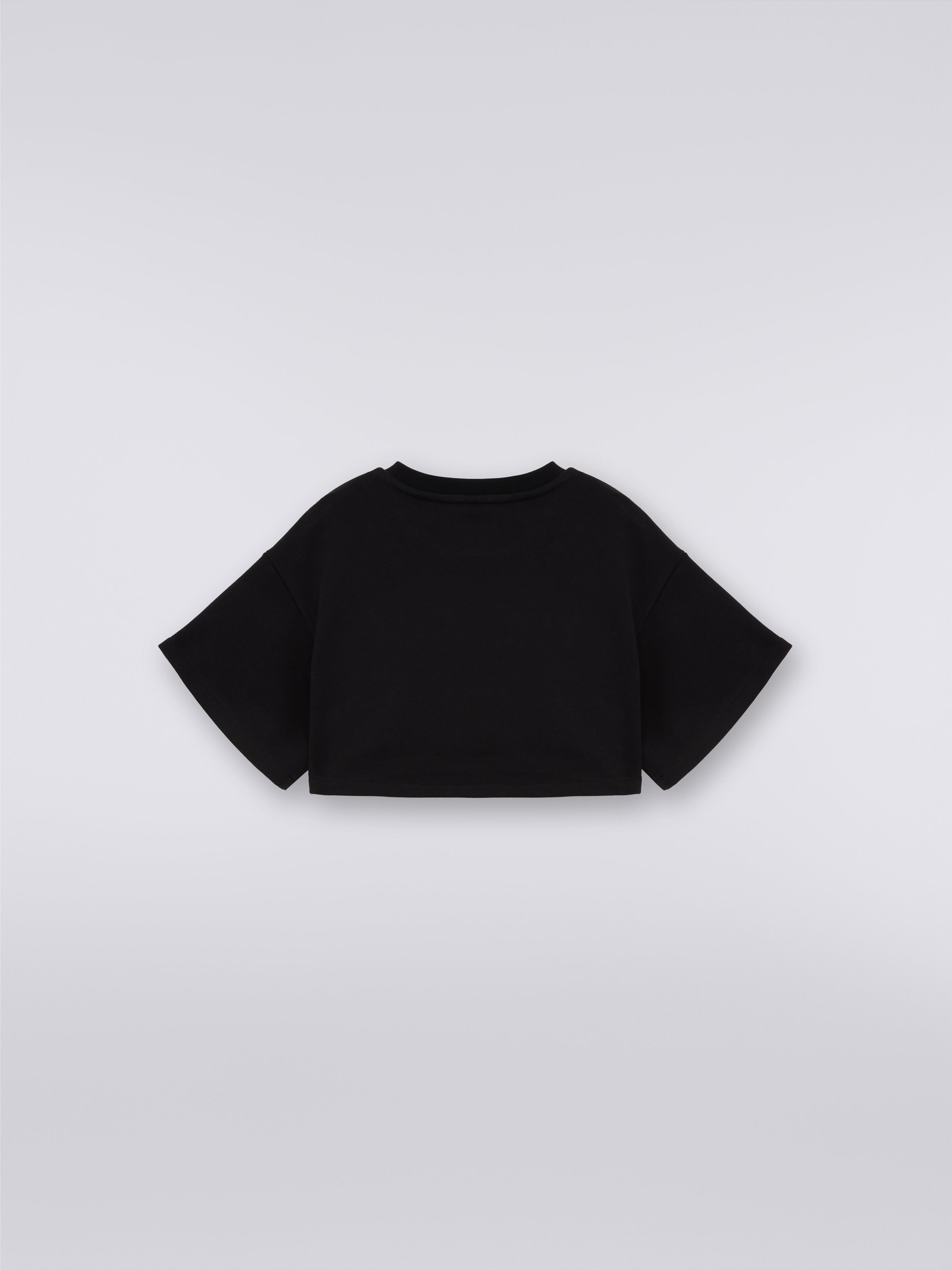 Cotton Black Oversized Crop T-Shirt