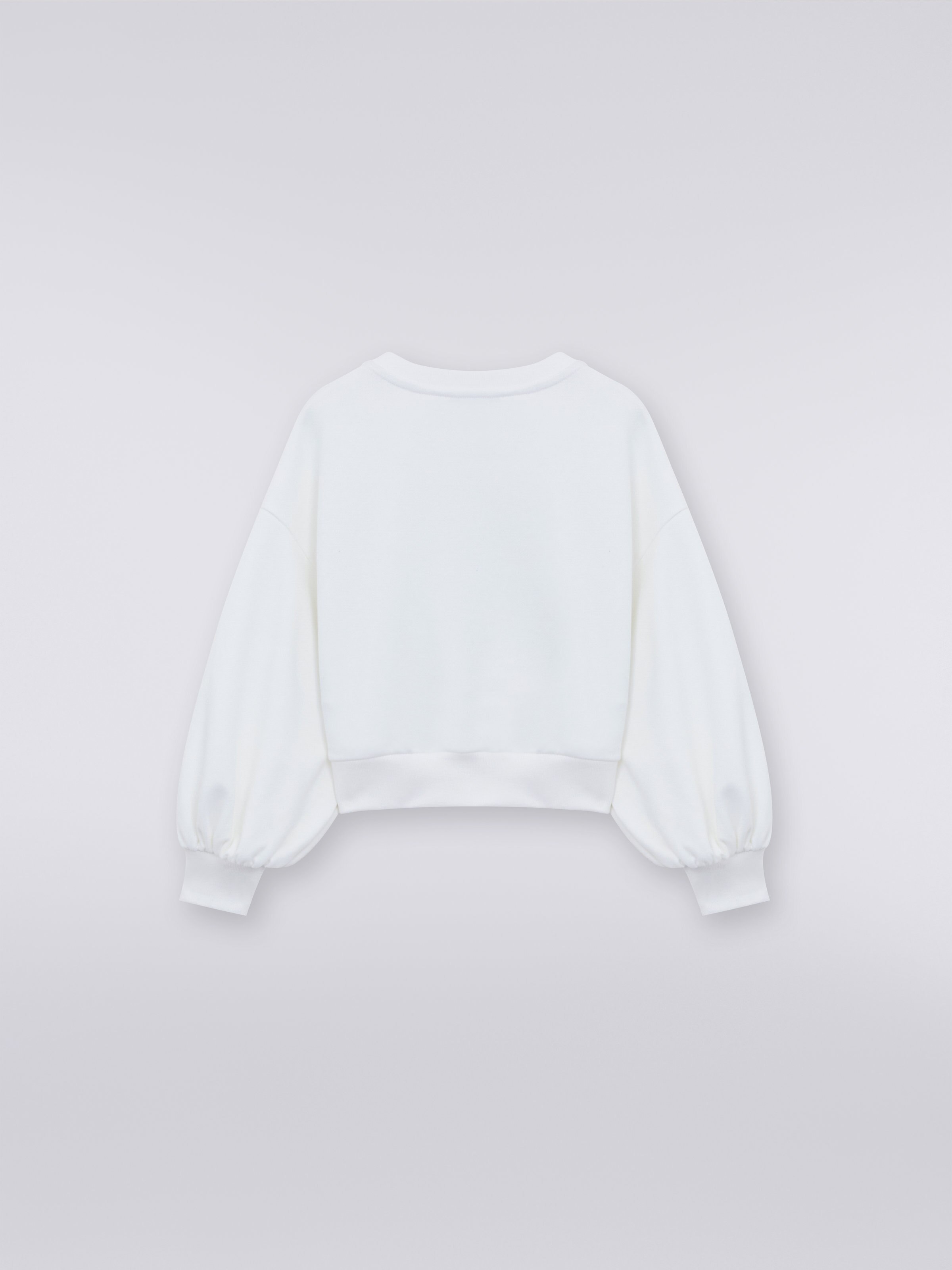 Sweat à manches longues en coton avec appliqués zig zag et logo, Multicolore  - 1