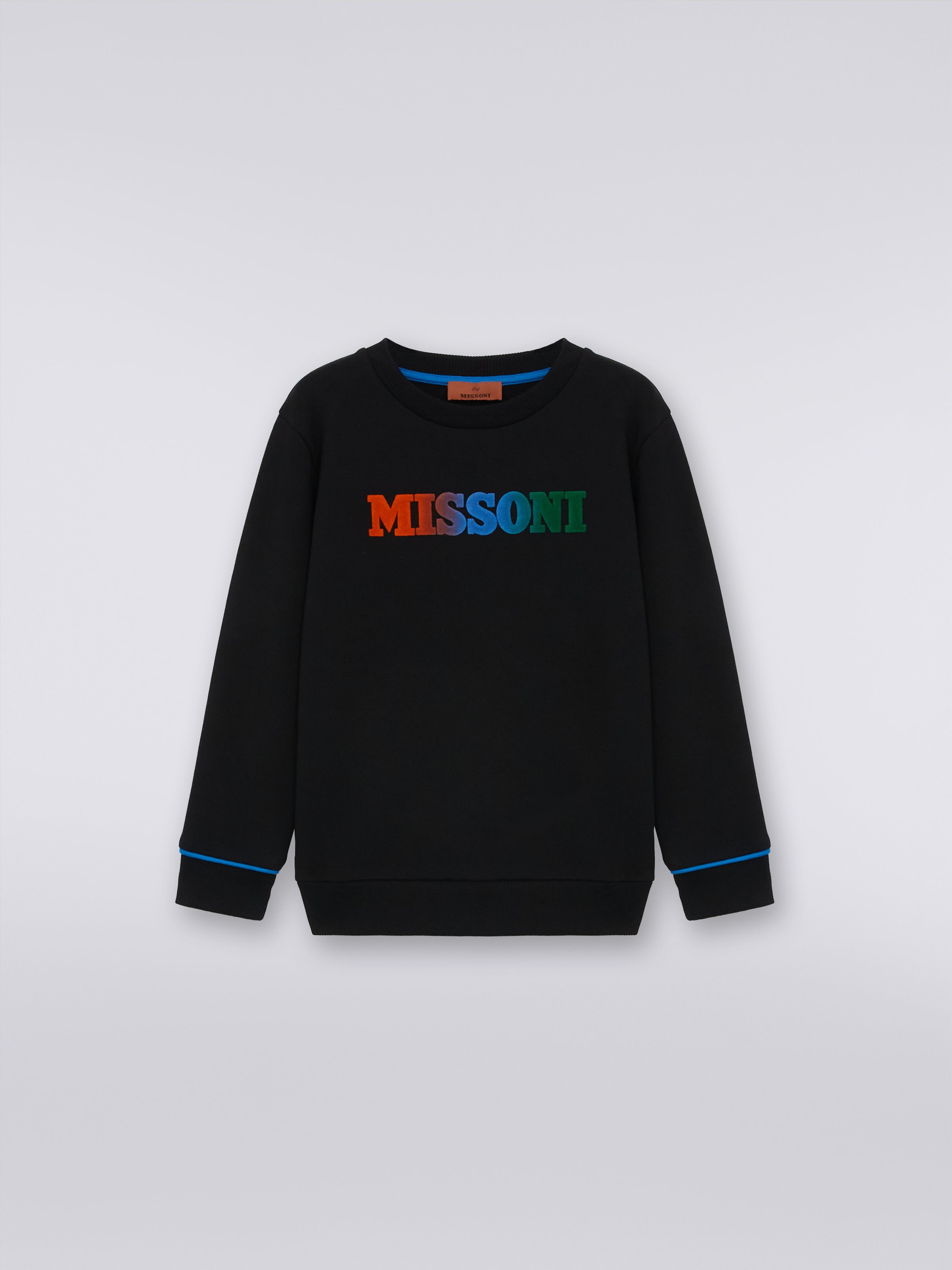 スウェットシャツ コットン グラデーションロゴ入り ブラック | Missoni