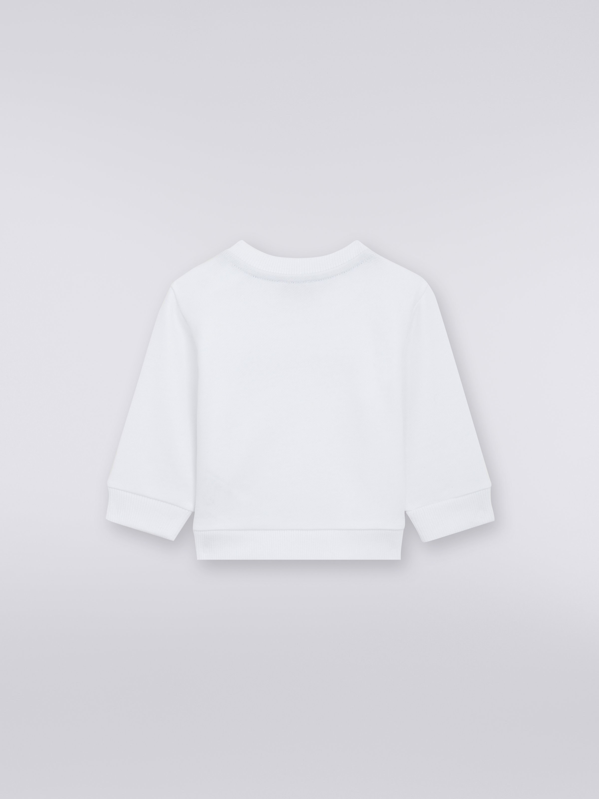 Crew-neck cotton sweatshirt with logo , White  - 1