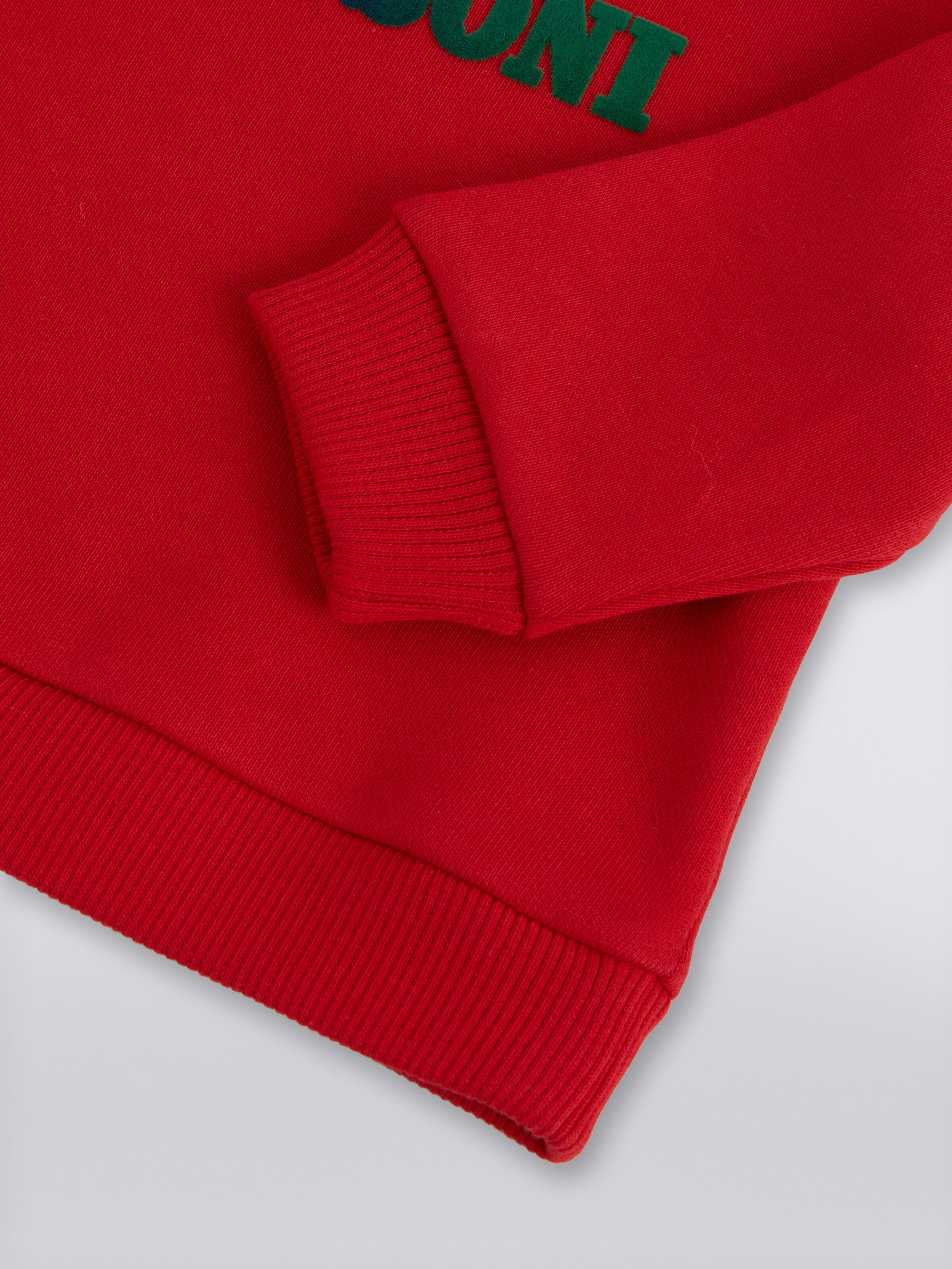 Sudadera de cuello redondo de algodón con logotipo, Rojo  - 3