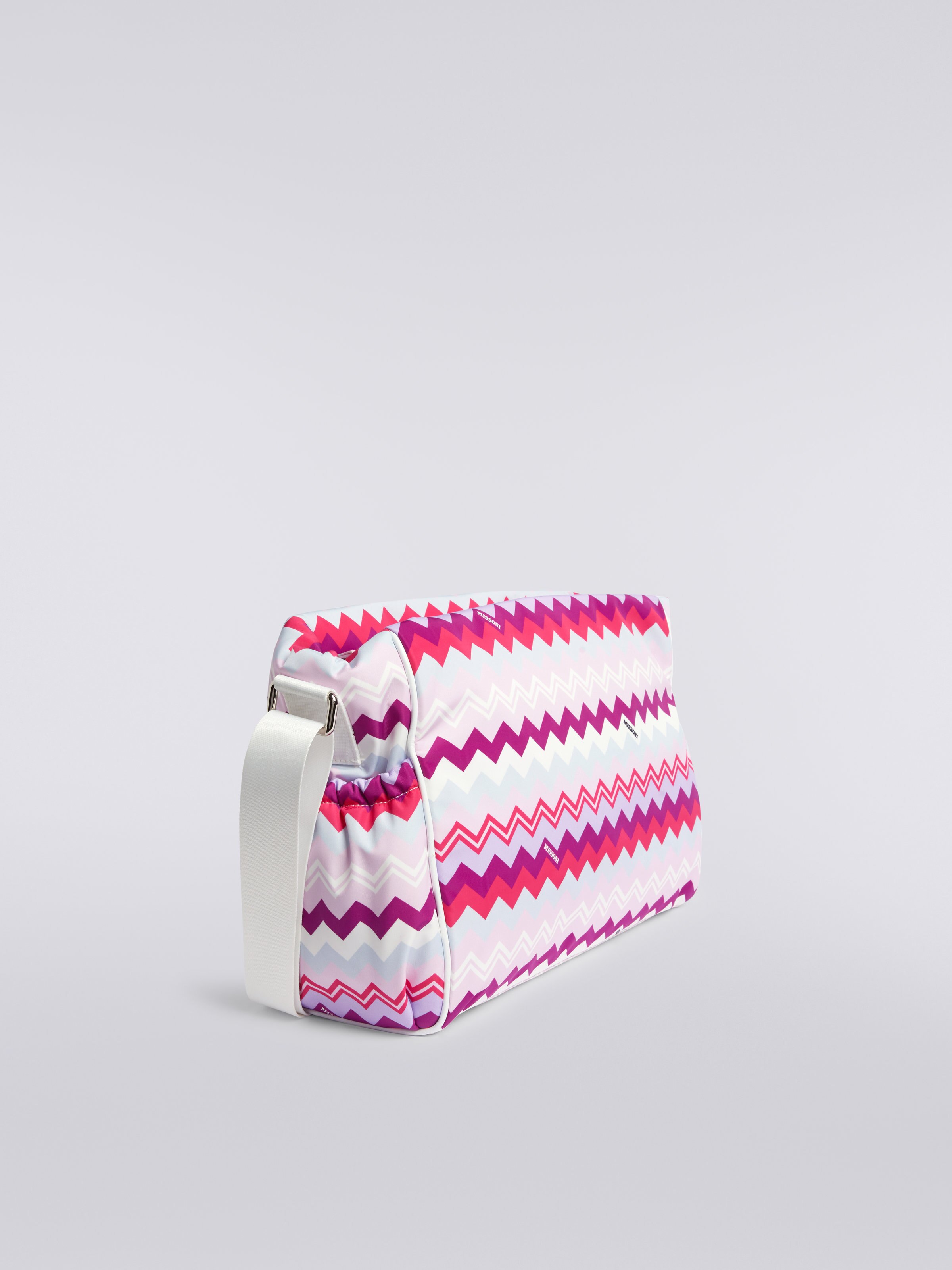 Zigzag nylon shoulder bag, Multicoloured  - 1
