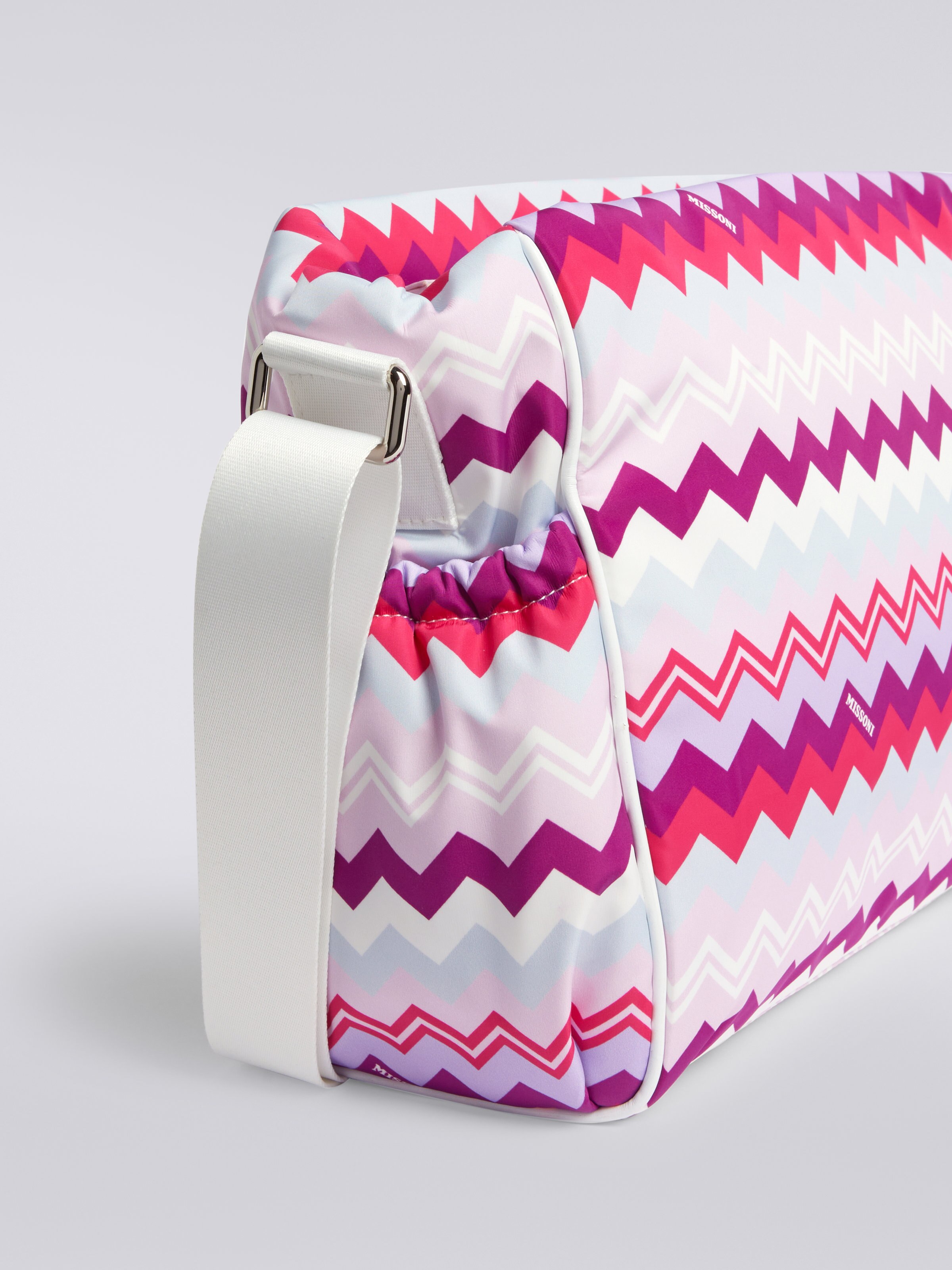Zigzag nylon shoulder bag, Multicoloured  - 3