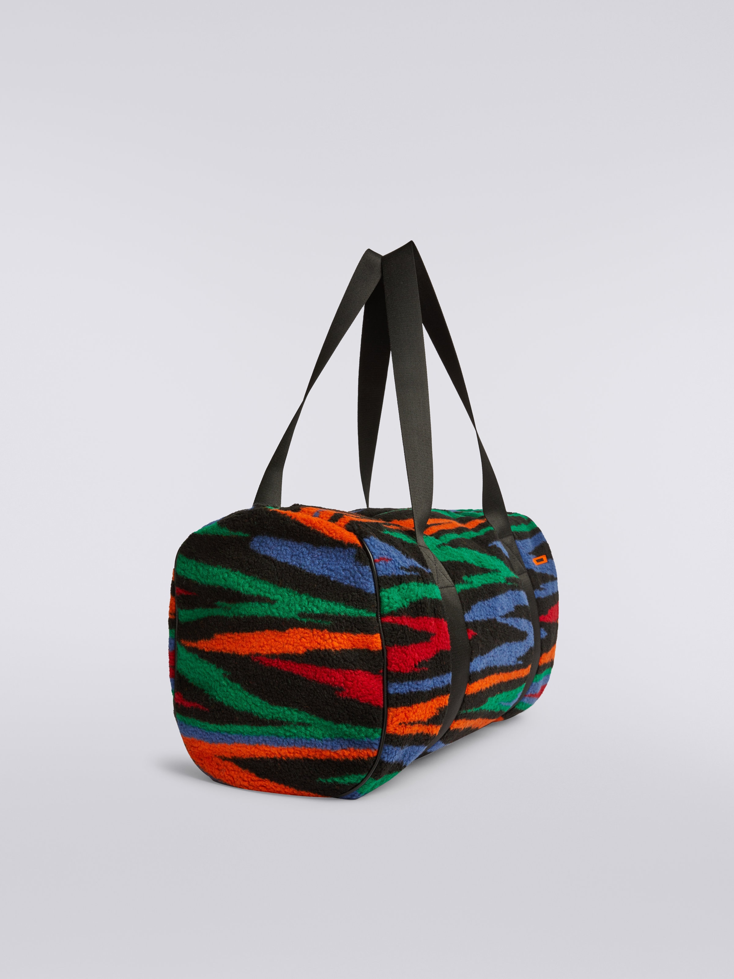 Fur-effect wool blend travel bag, Multicoloured  - 1