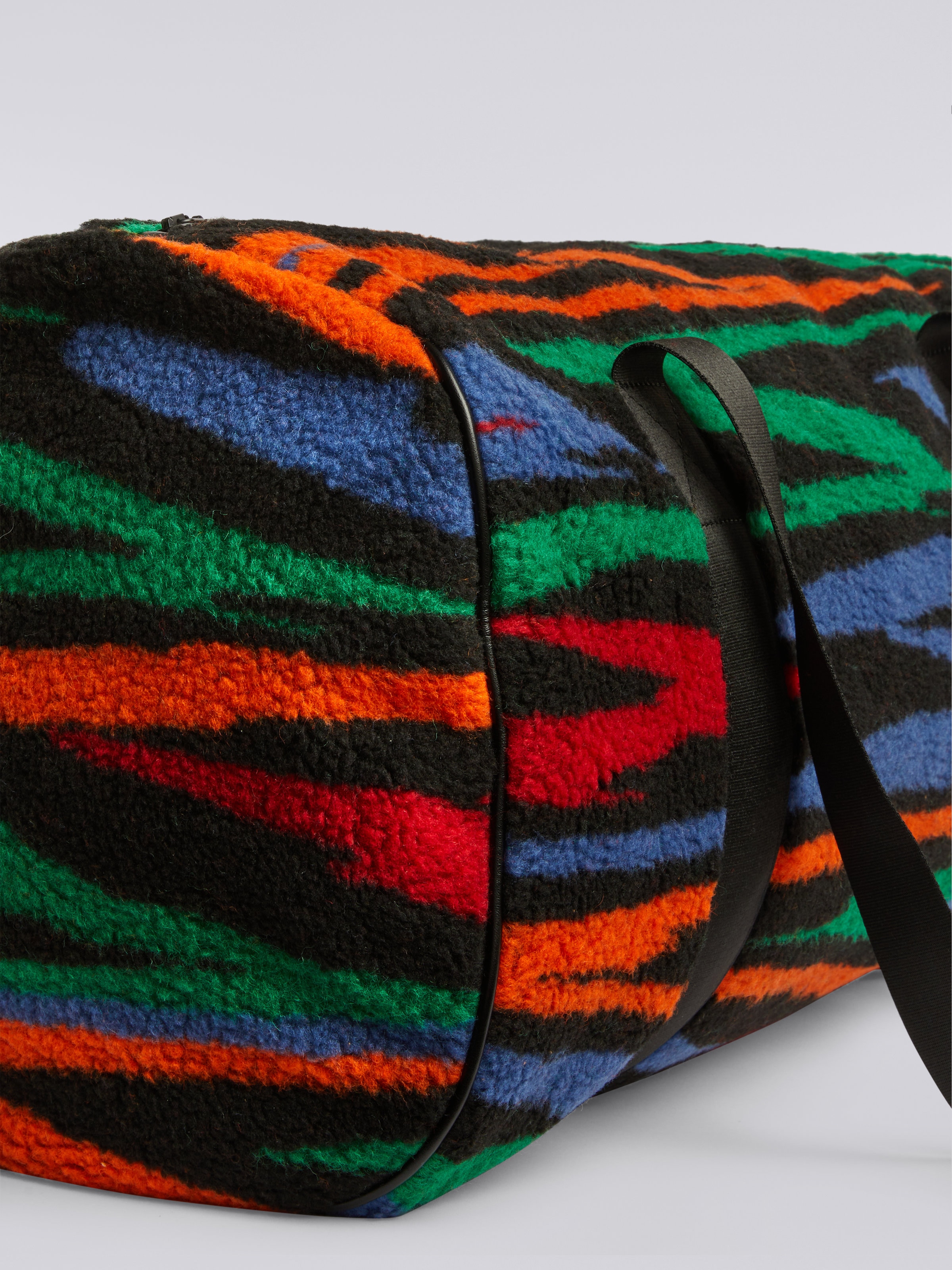 Fur-effect wool blend travel bag, Multicoloured  - 3