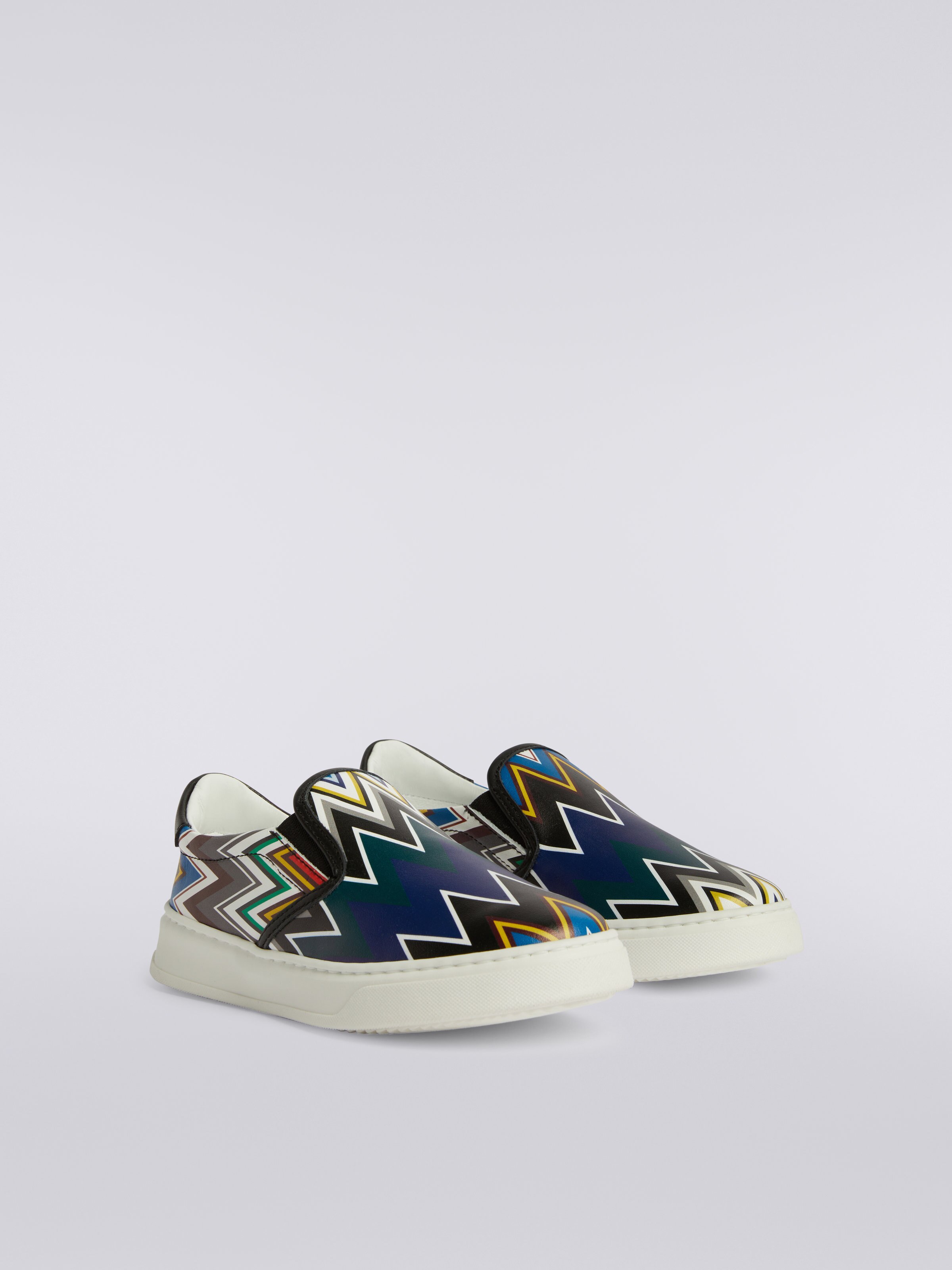 Slip-on trainers with zigzag print, Multicoloured  - 1