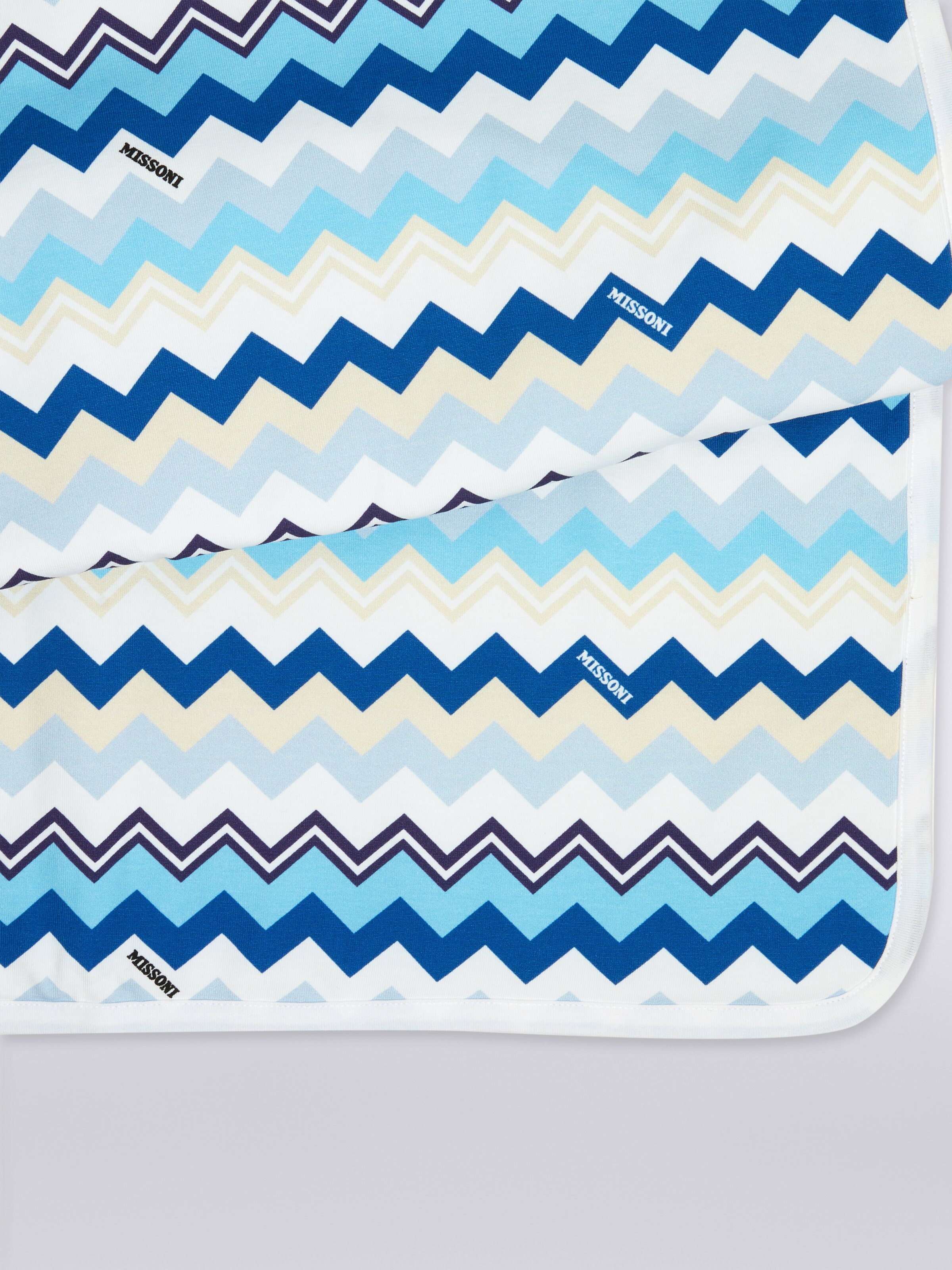 Zigzag cotton blend blanket, Multicoloured  - 1