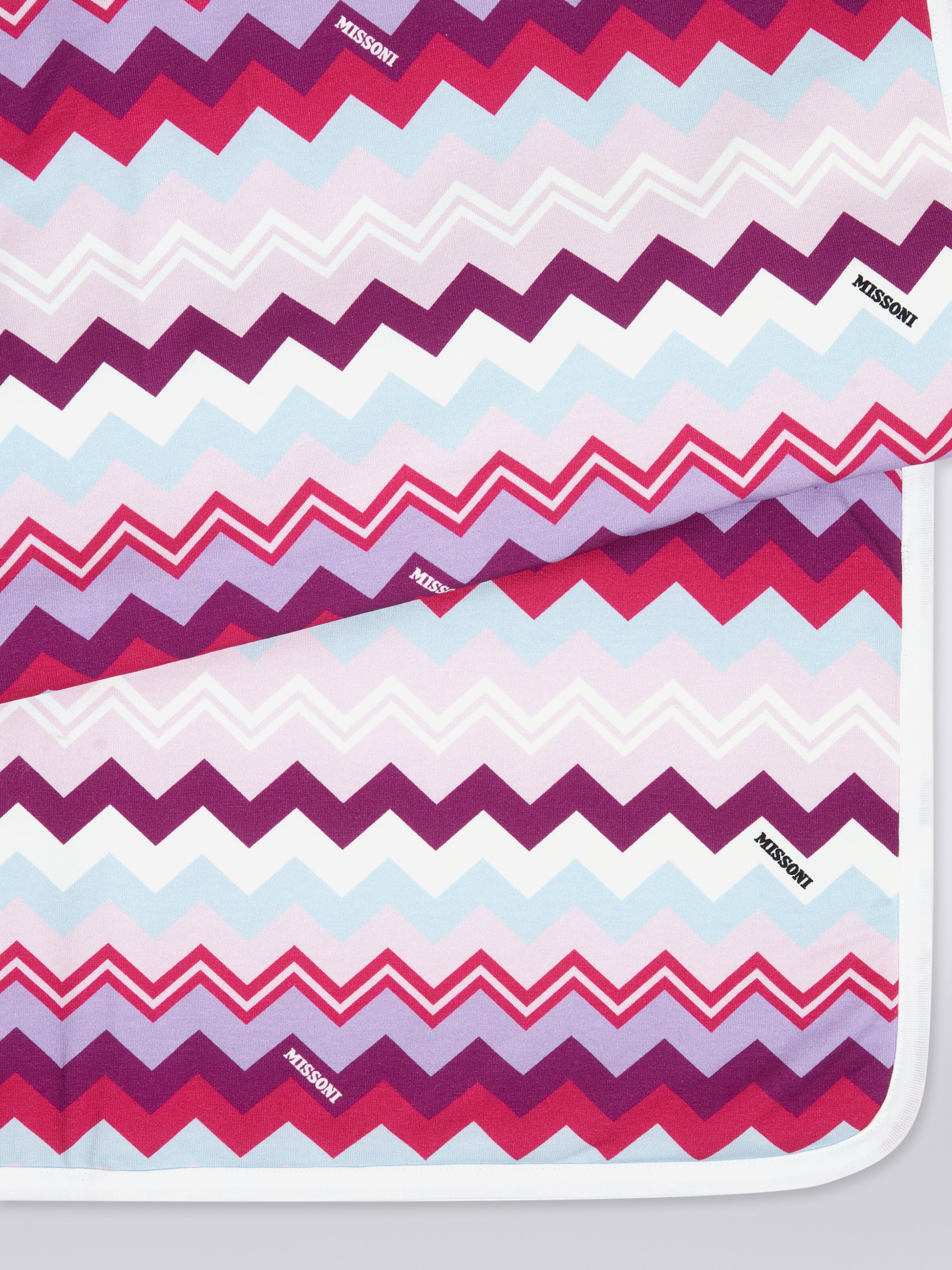Zigzag cotton blend blanket, Multicoloured  - 1