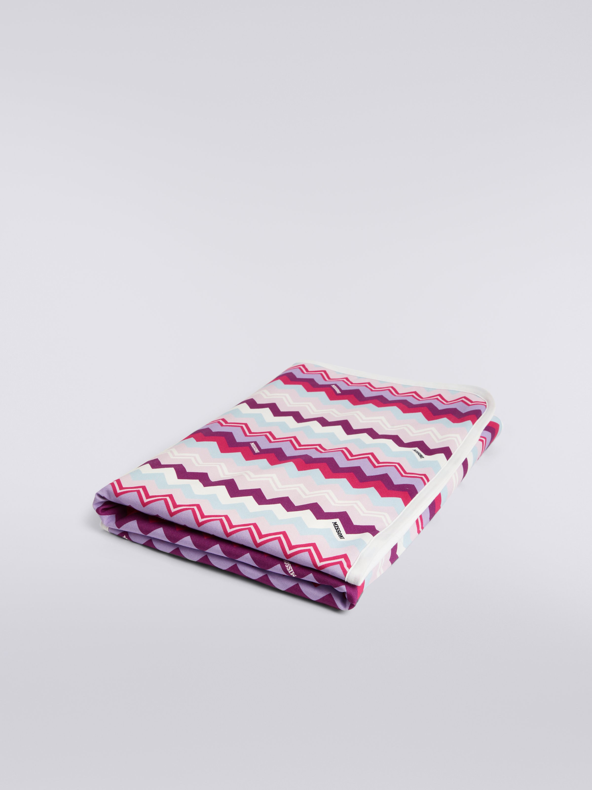 Zigzag cotton blend blanket, Multicoloured  - 2